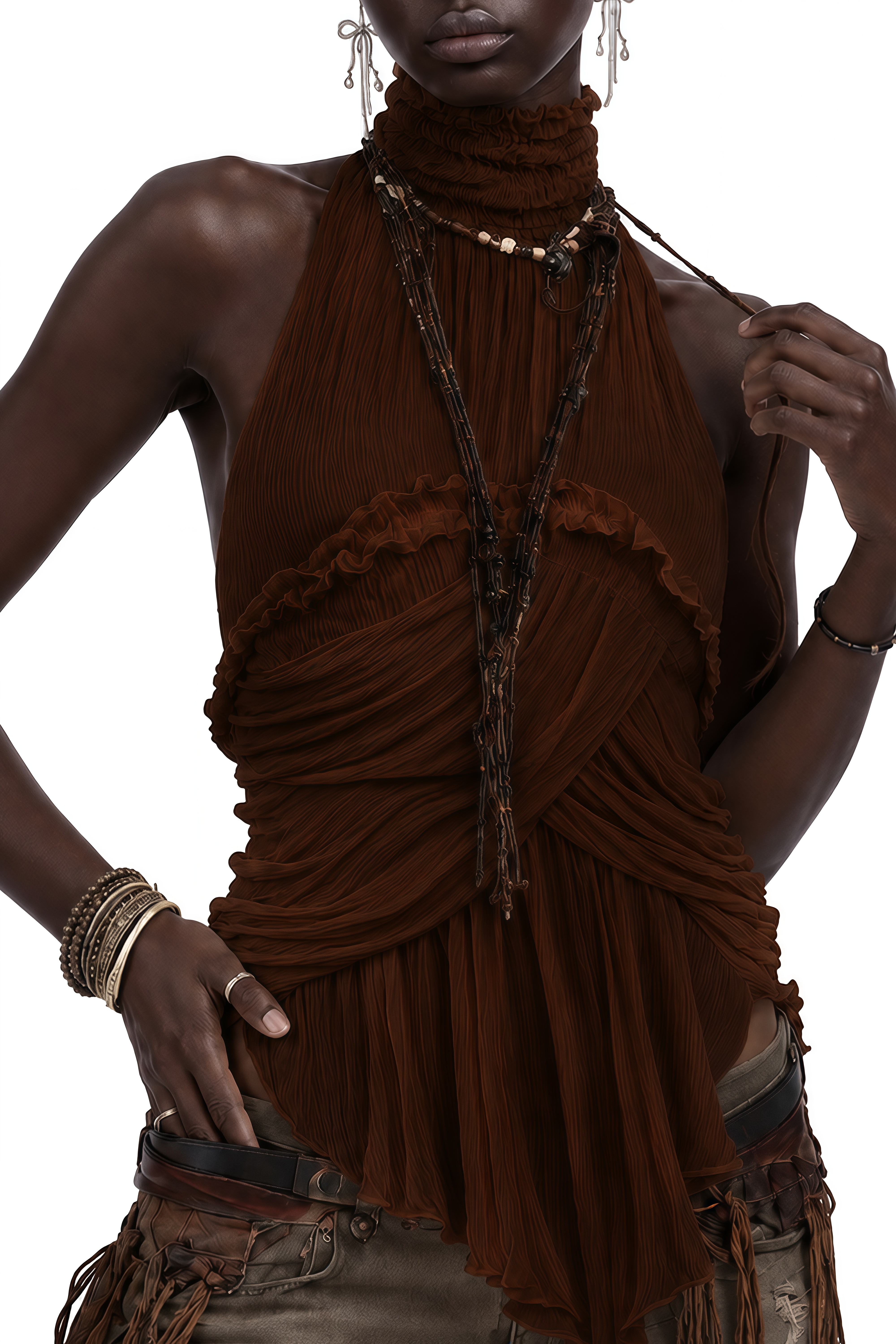 Emerson Brown Turtleneck Sleeveless Top