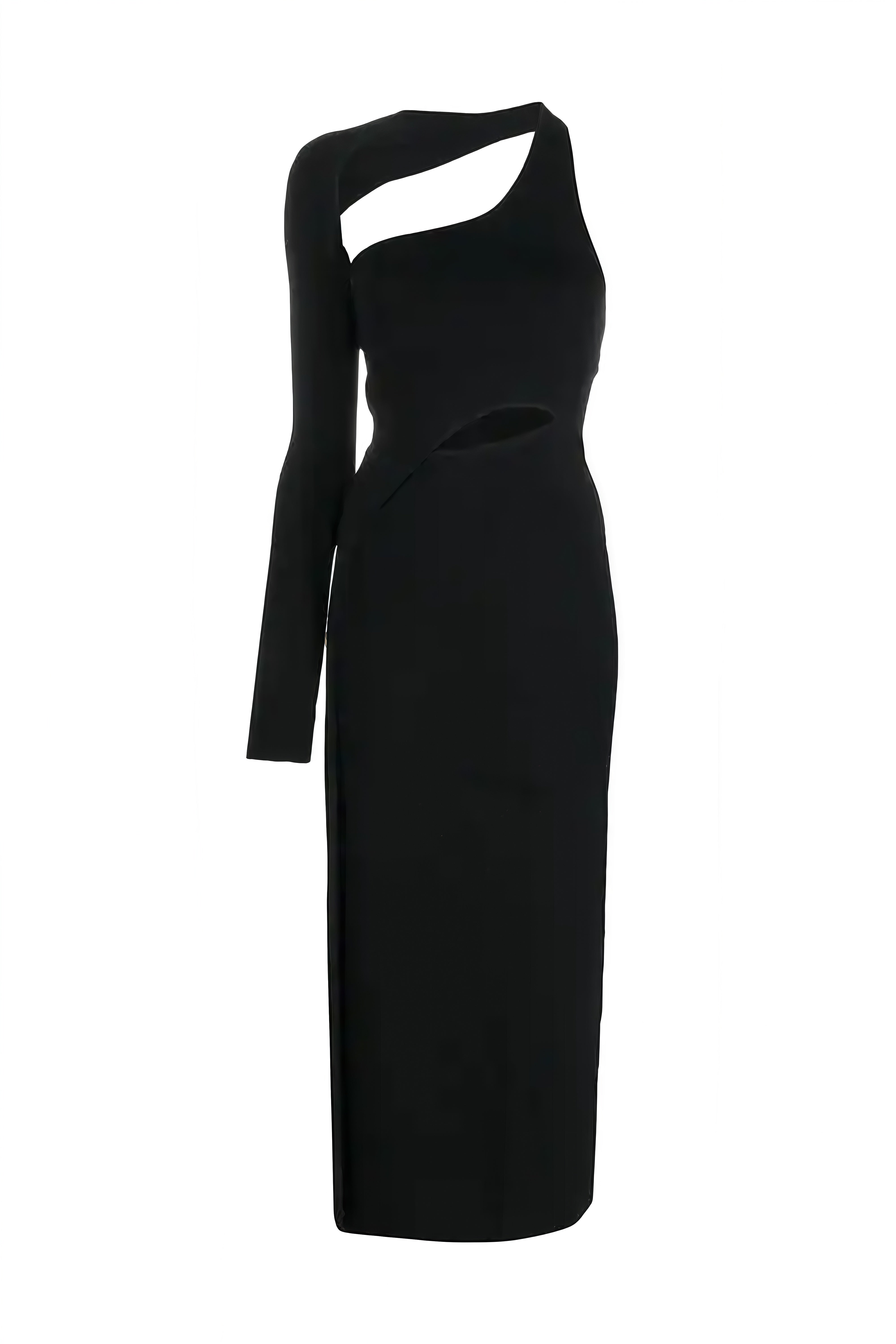 Rosalind Black Halterneck Cut-Out Midi Dress