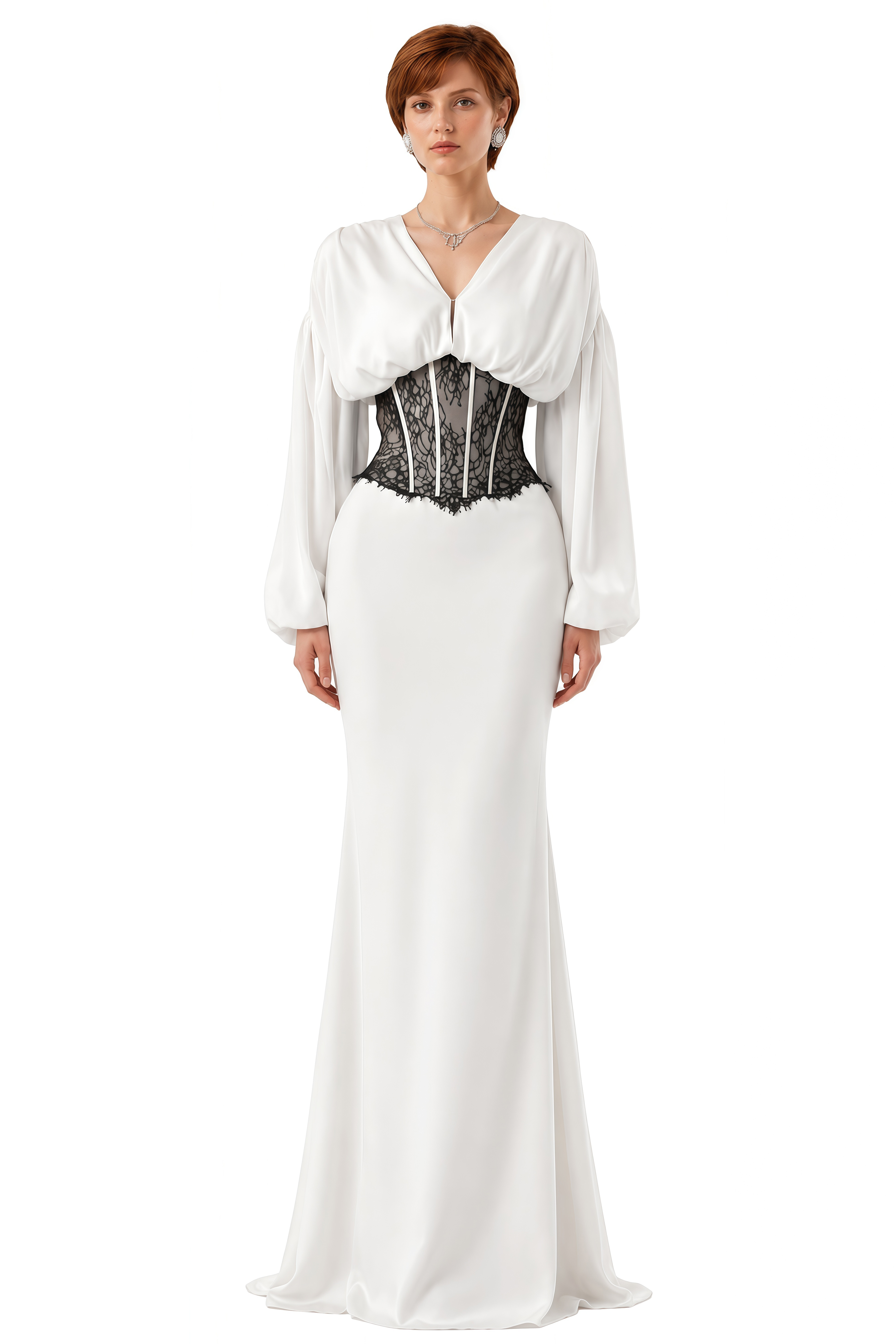 Willow White Puff Sleeve Lace Maxi Dress