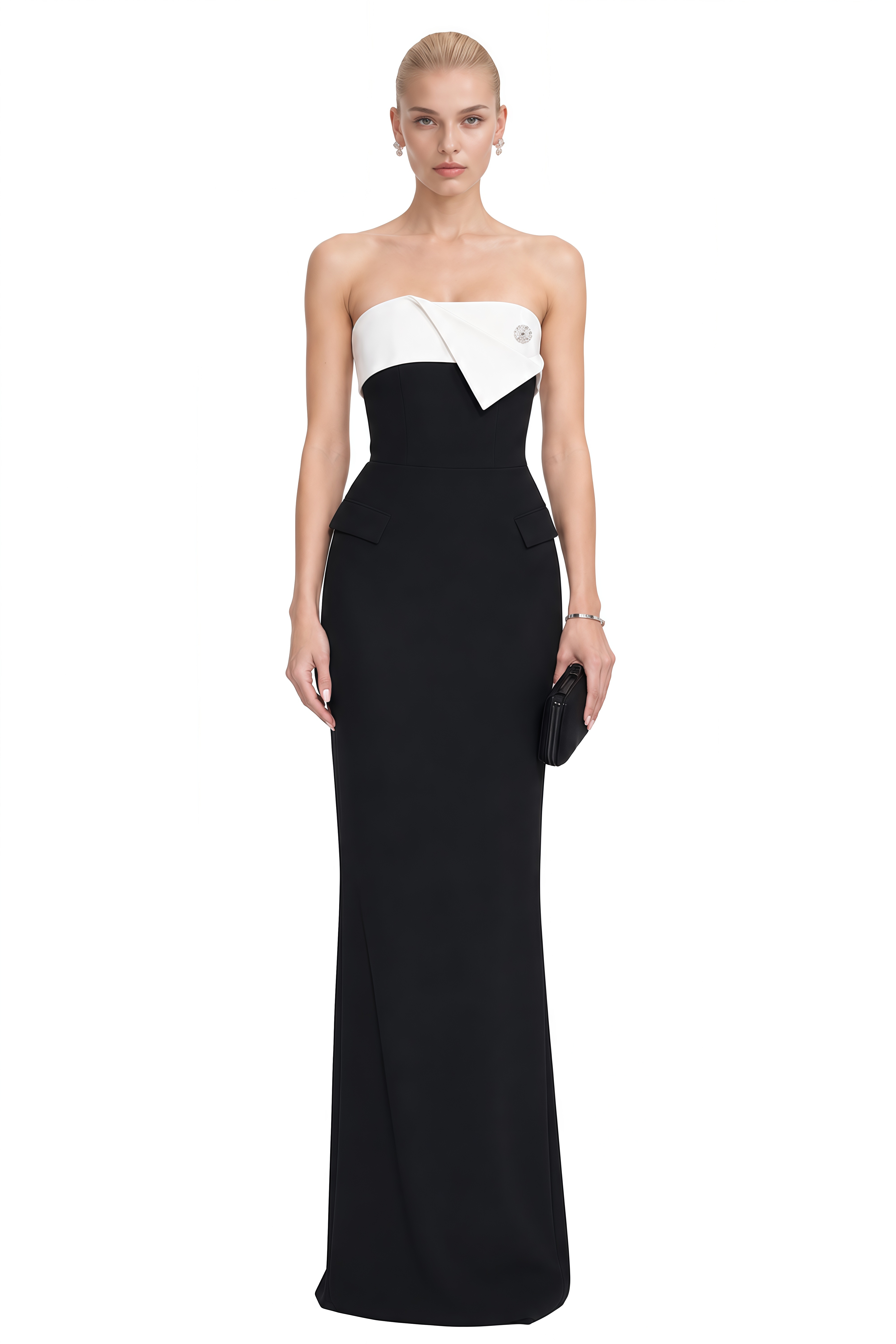 Helena Black Off Shoulder Asymmetrical Maxi Dress