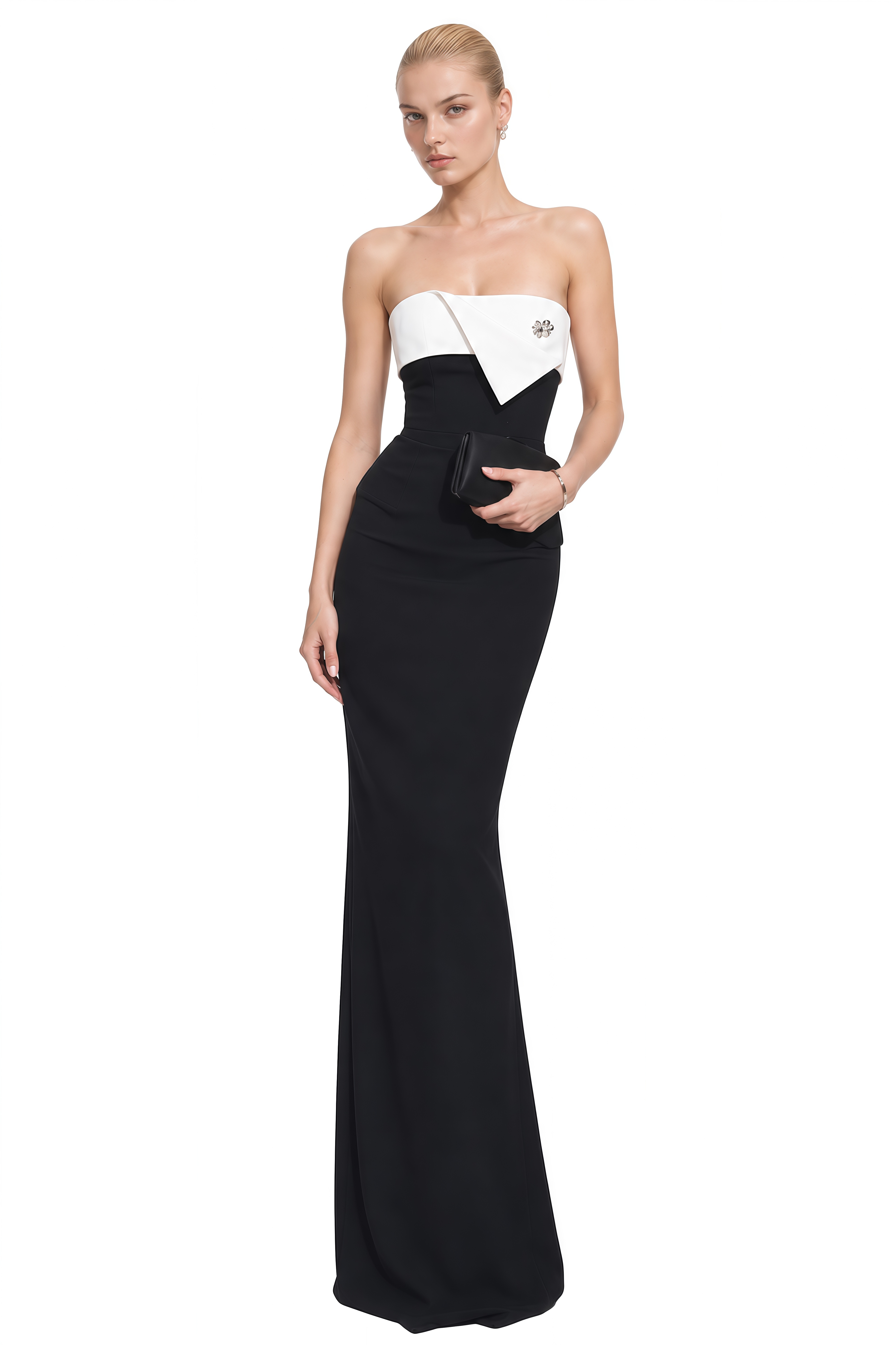 Helena Black Off Shoulder Asymmetrical Maxi Dress