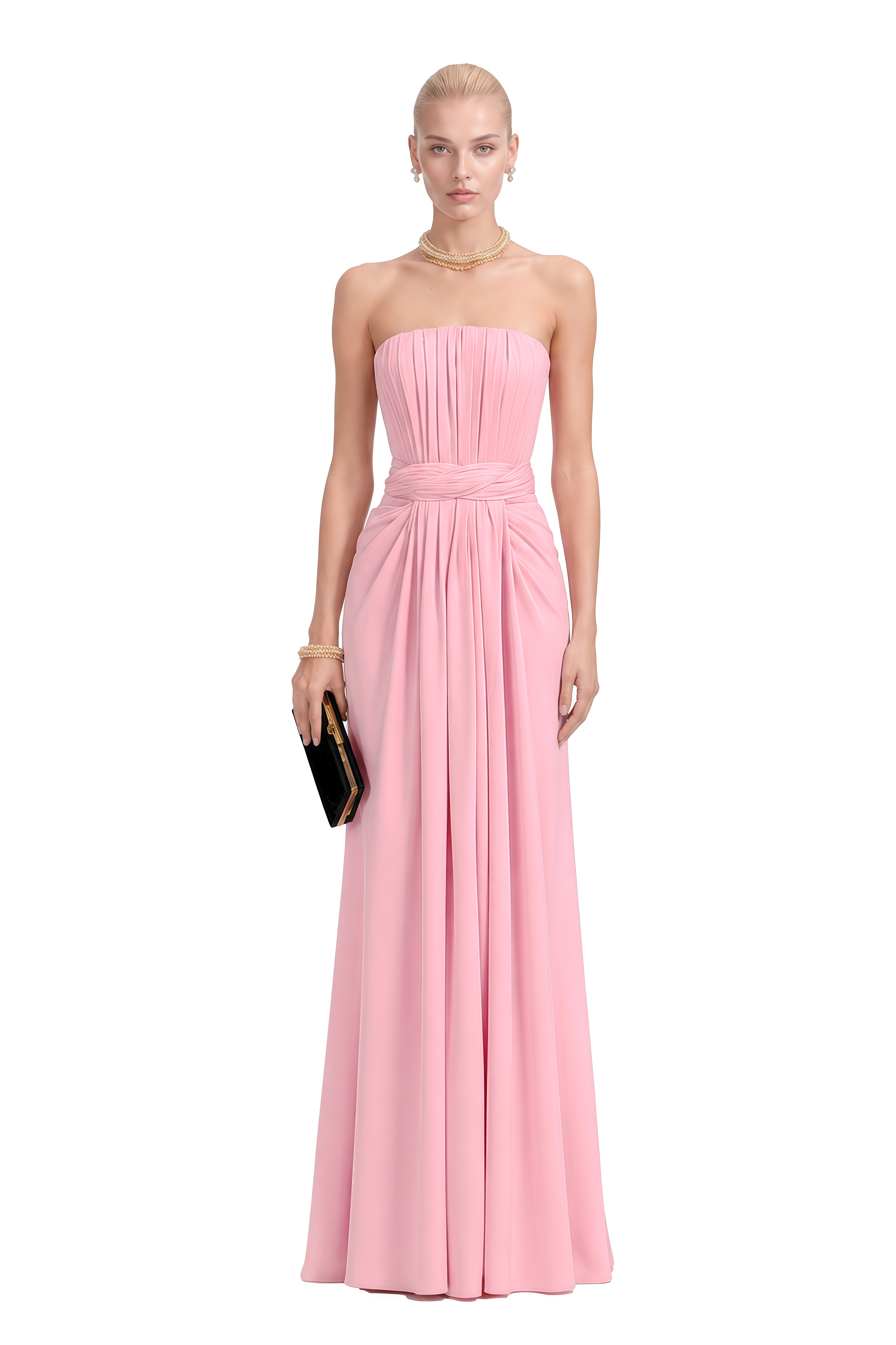 Lavinia Pink Off Shoulder Draped Maxi Dress