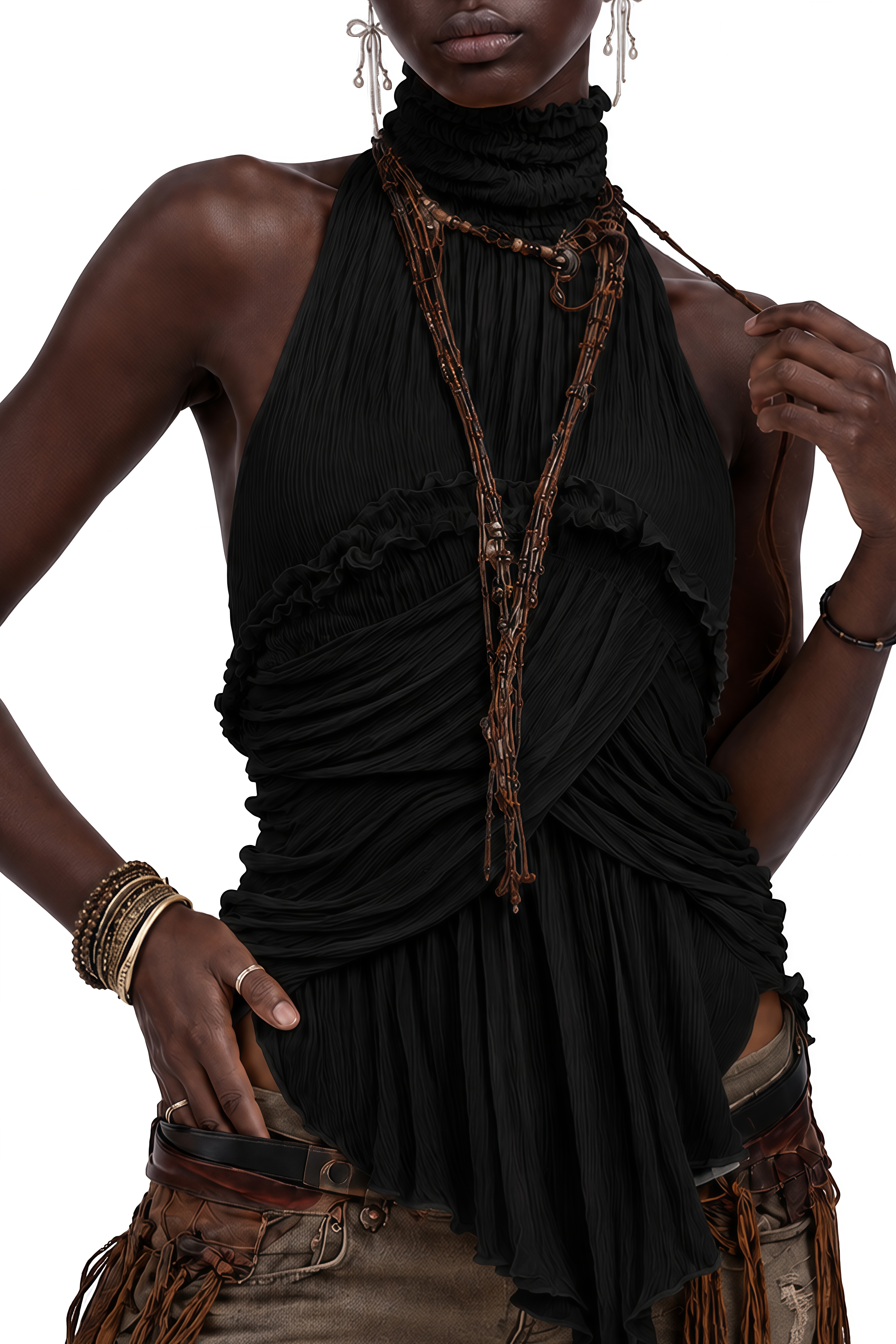 Emerson Black Turtleneck Sleeveless Top