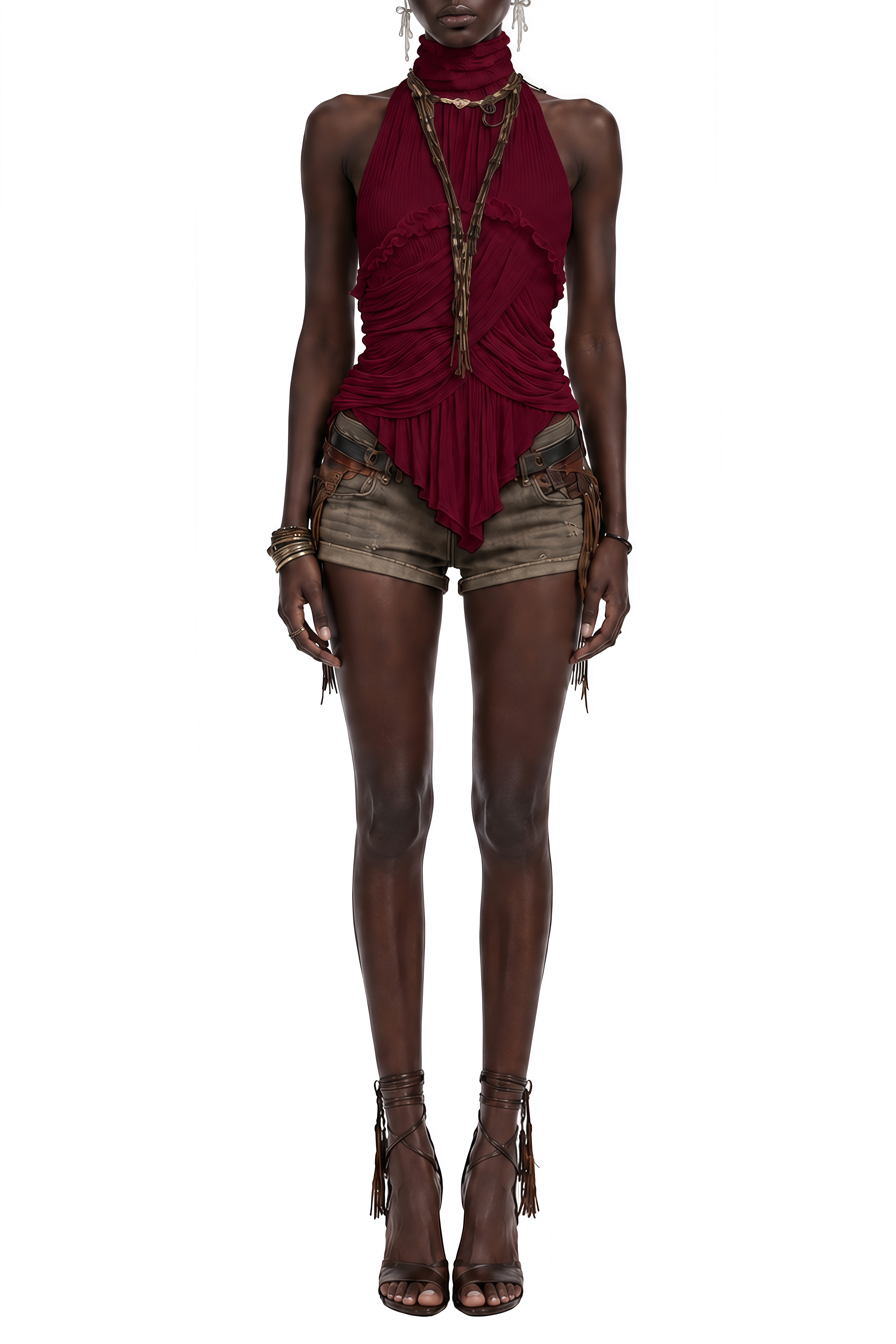 Emerson Red Turtleneck Sleeveless Top