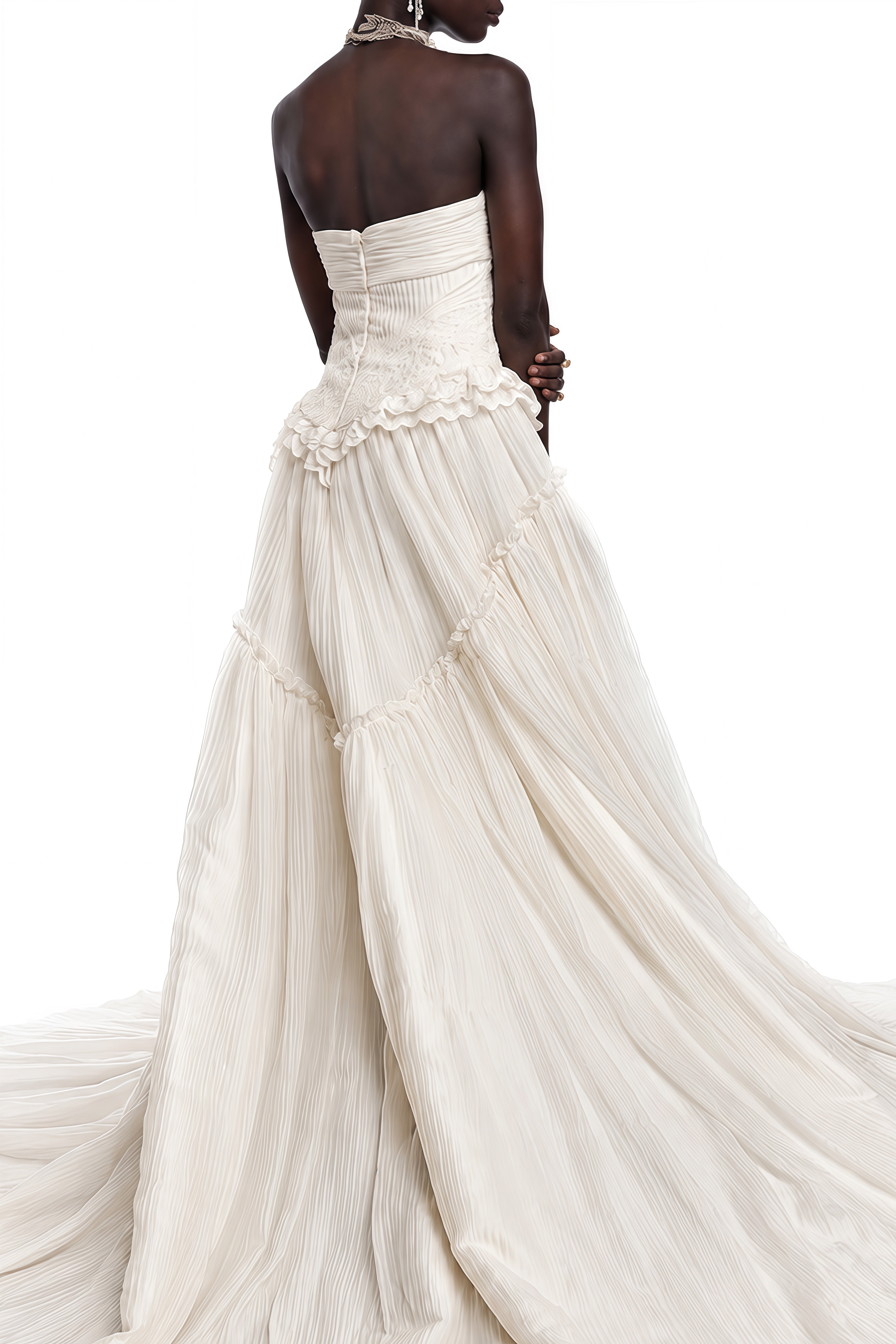 Miranda White Sleeveless Ruffled Maxi Dress
