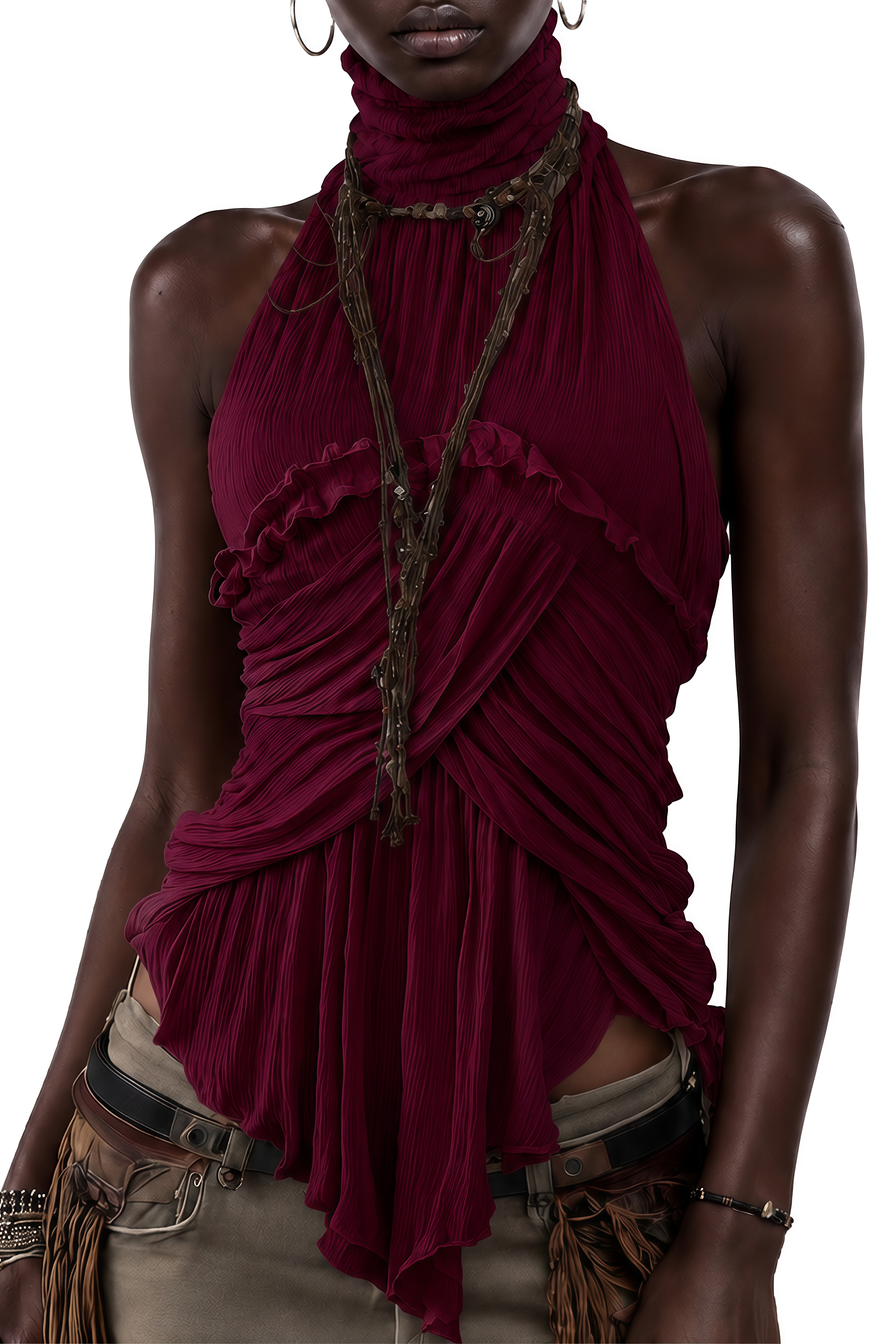 Emerson Red Turtleneck Sleeveless Top