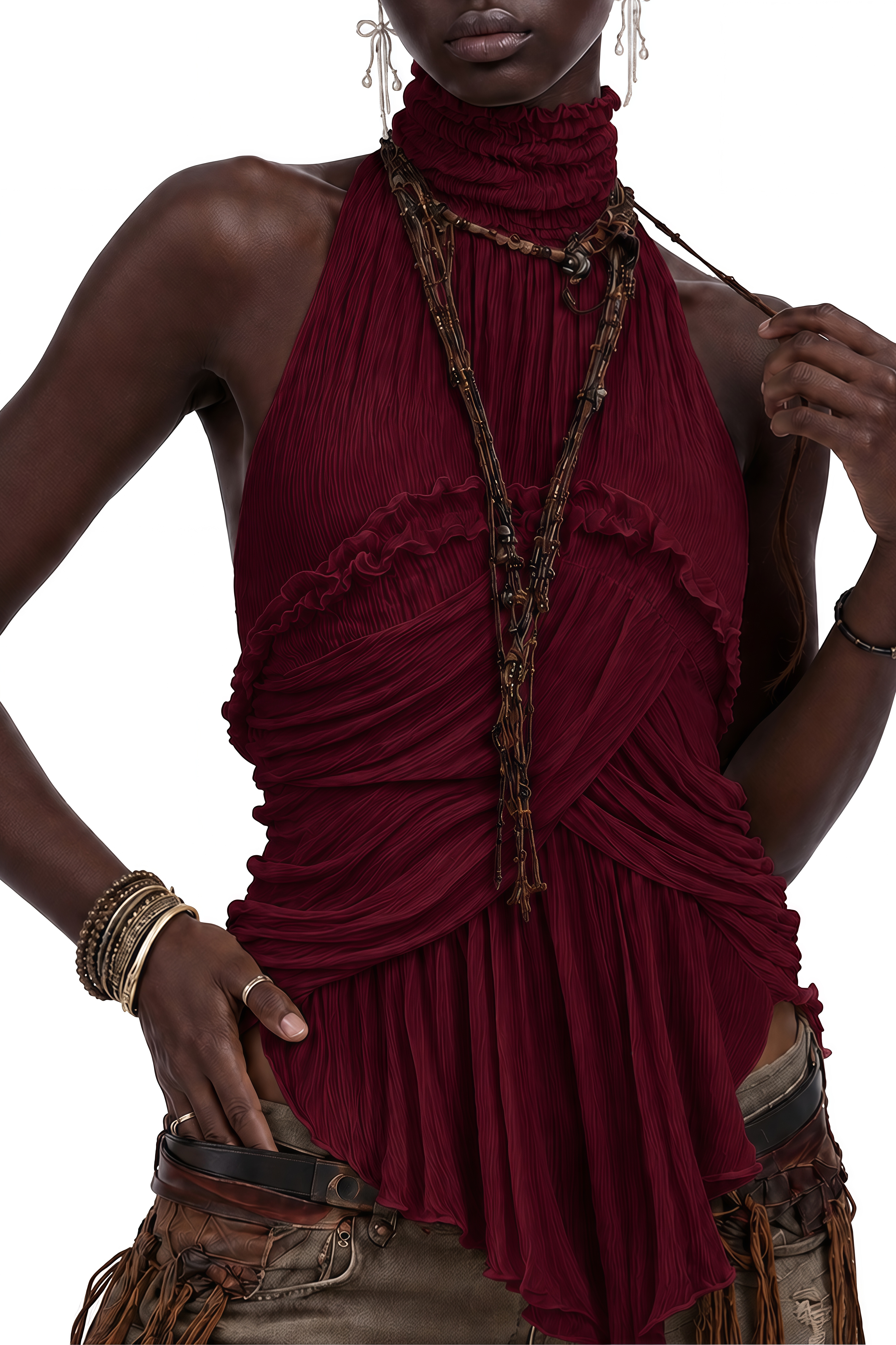 Emerson Red Turtleneck Sleeveless Top
