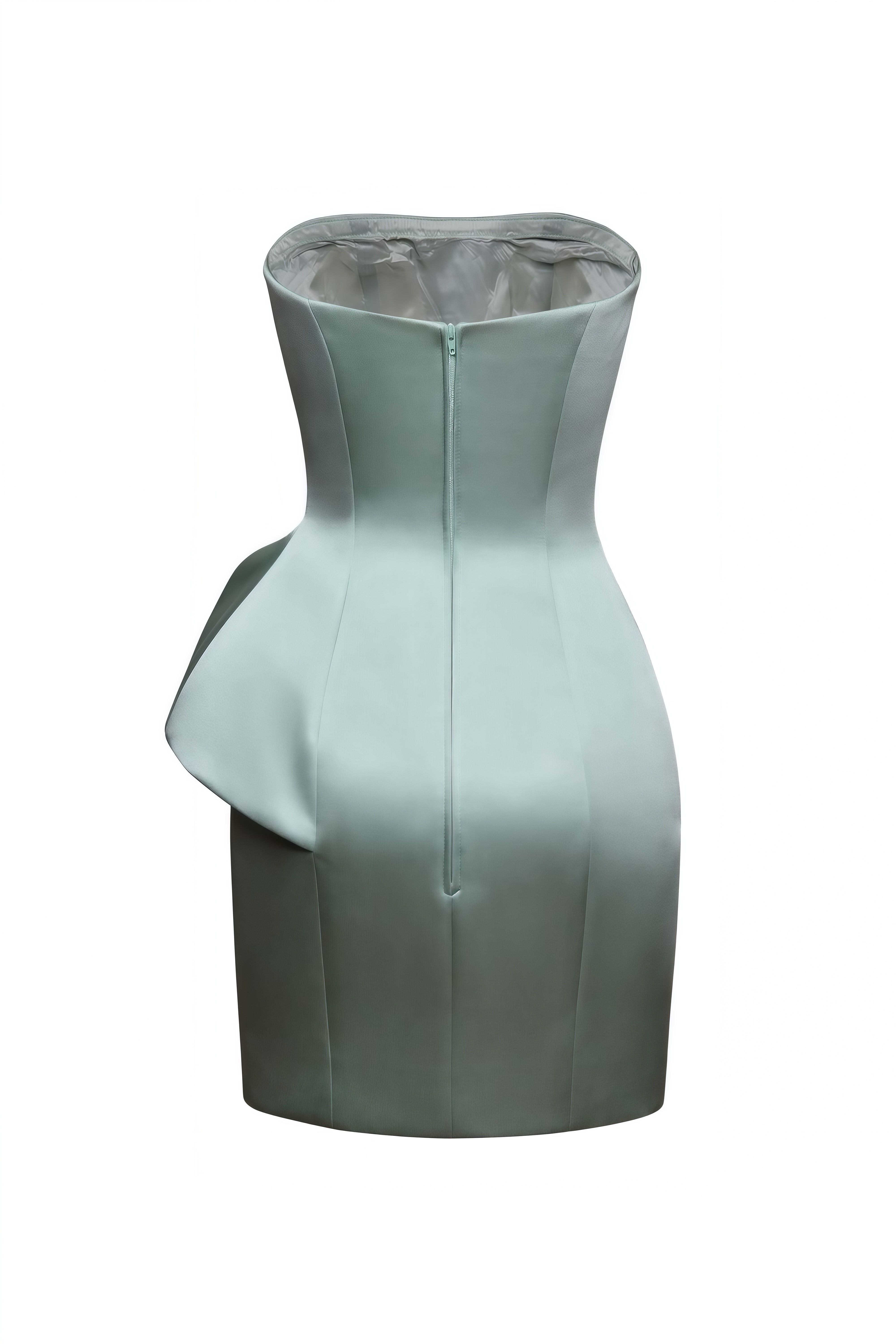 Willow Green Strapless Ruffled Mini Dress