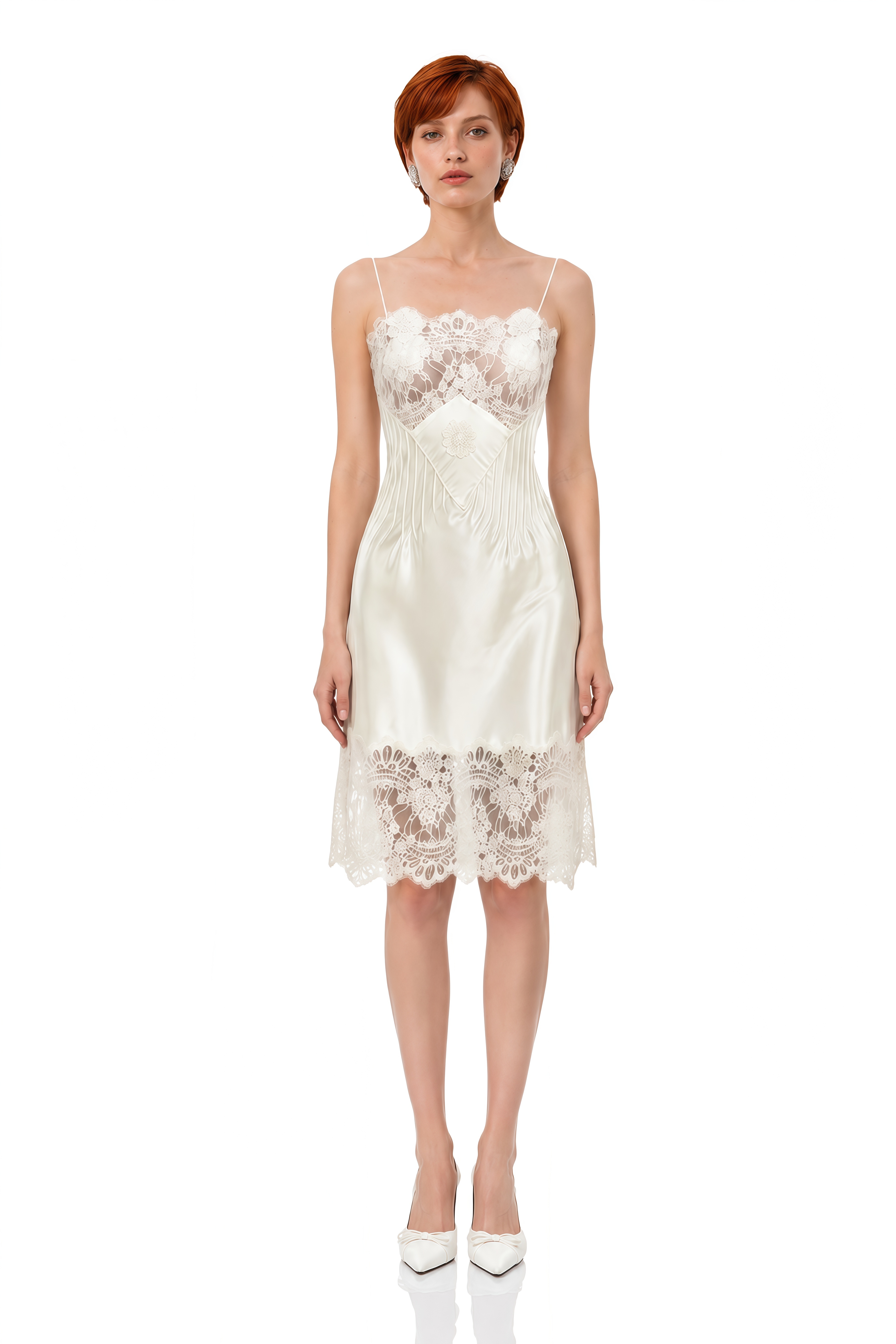 Hazel Ivory Lace Floral Mini Dress