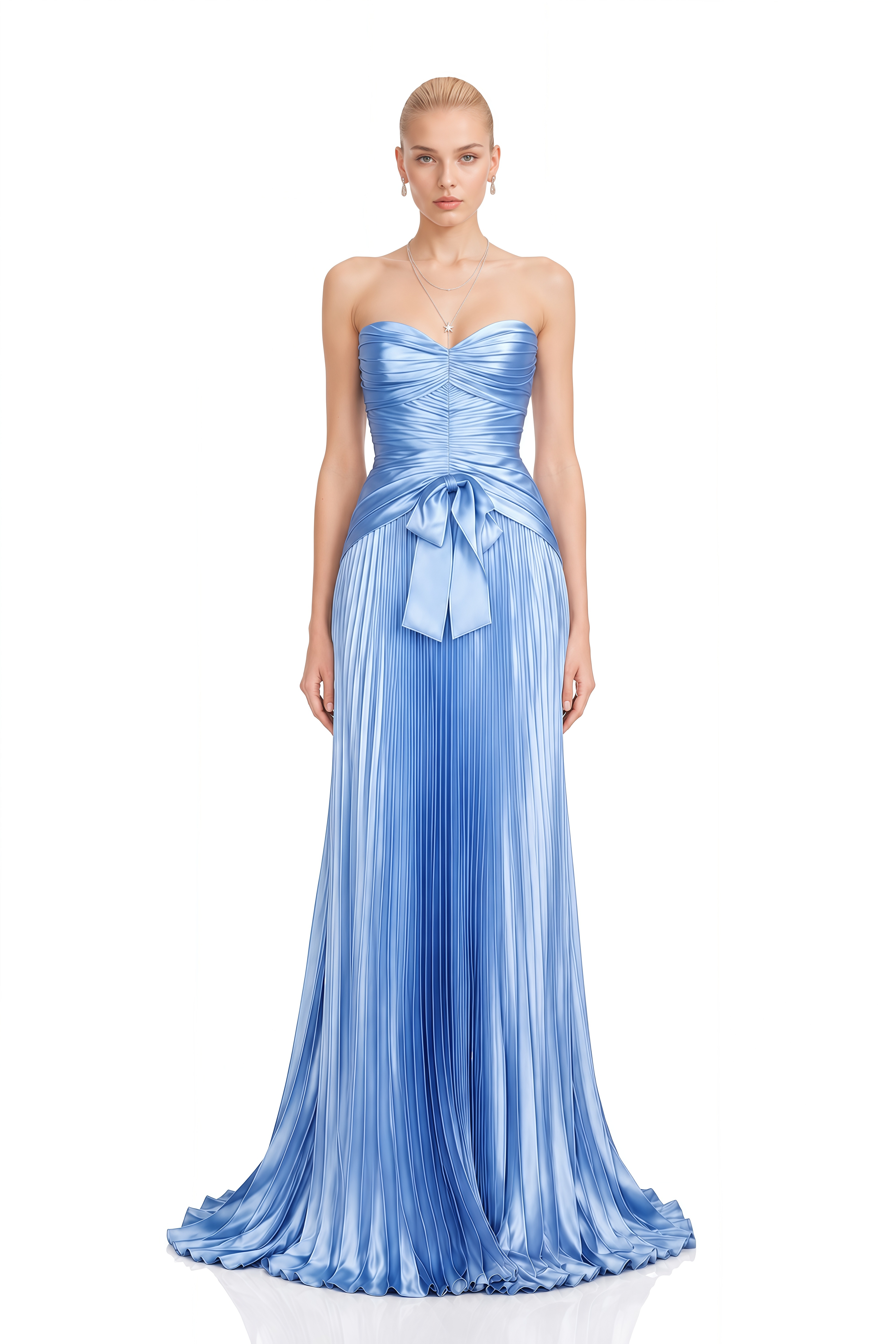 Madeline Blue Off Shoulder Ruched Maxi Dress