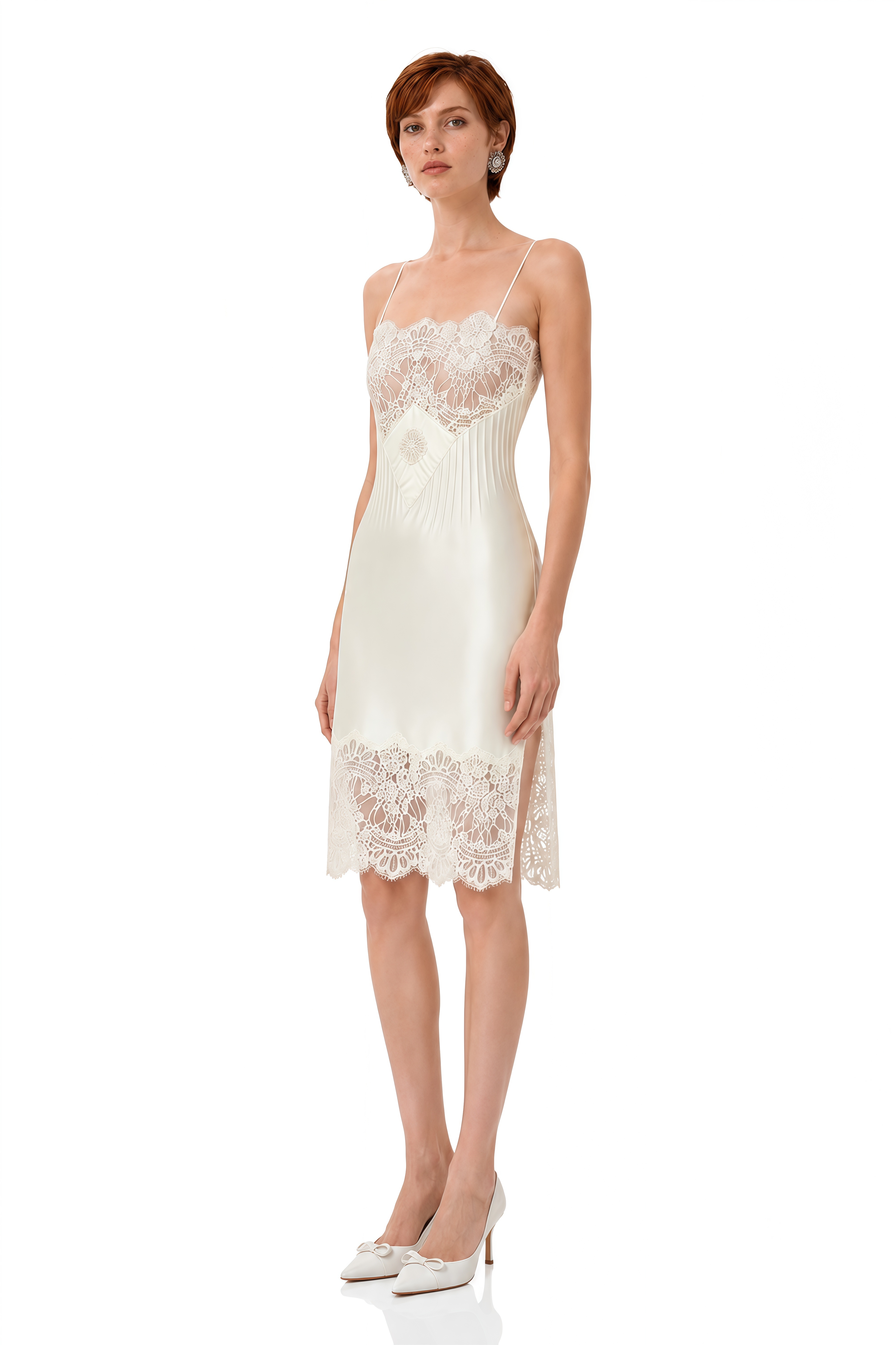 Hazel Ivory Lace Floral Mini Dress