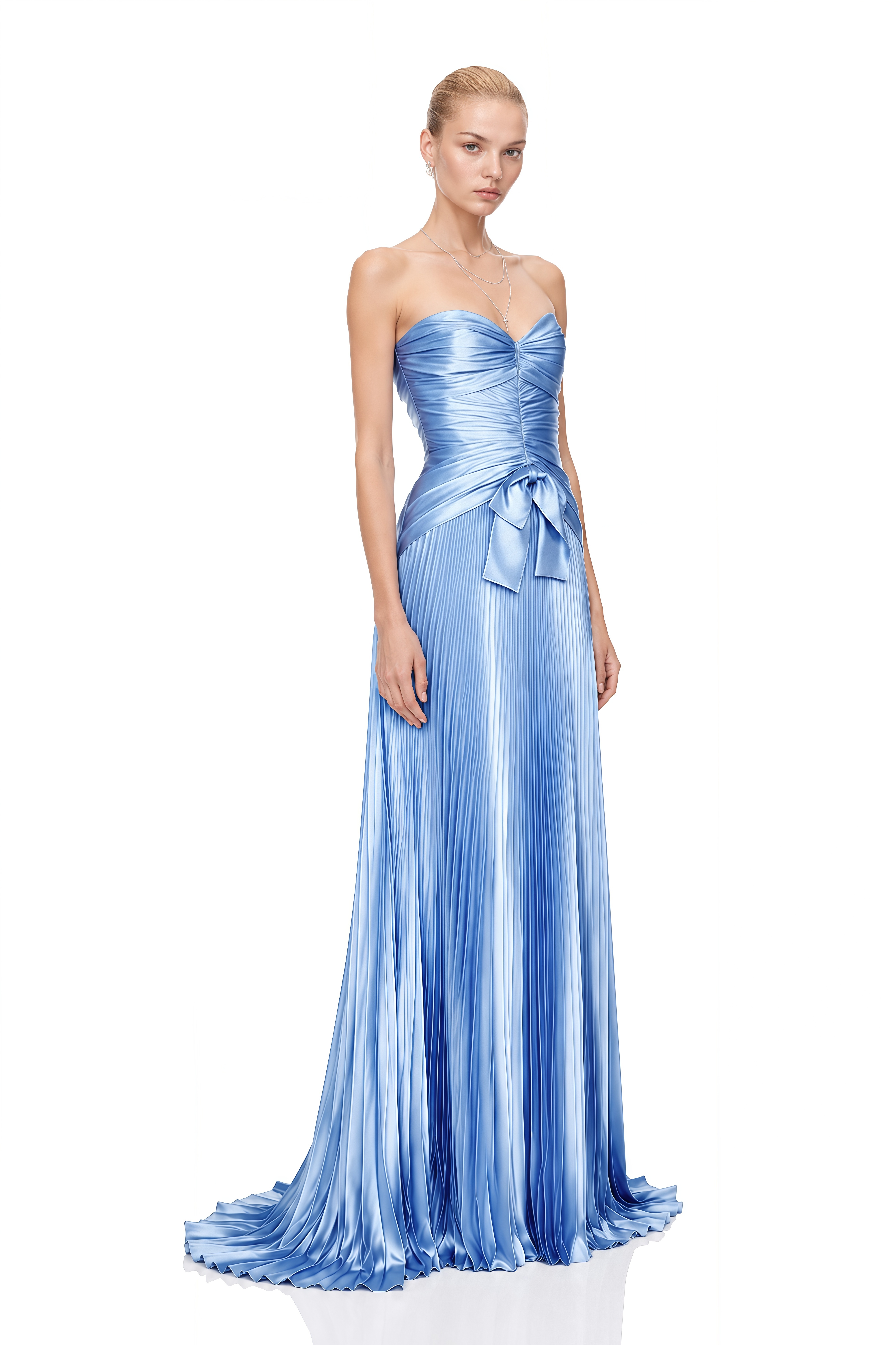 Madeline Blue Off Shoulder Ruched Maxi Dress