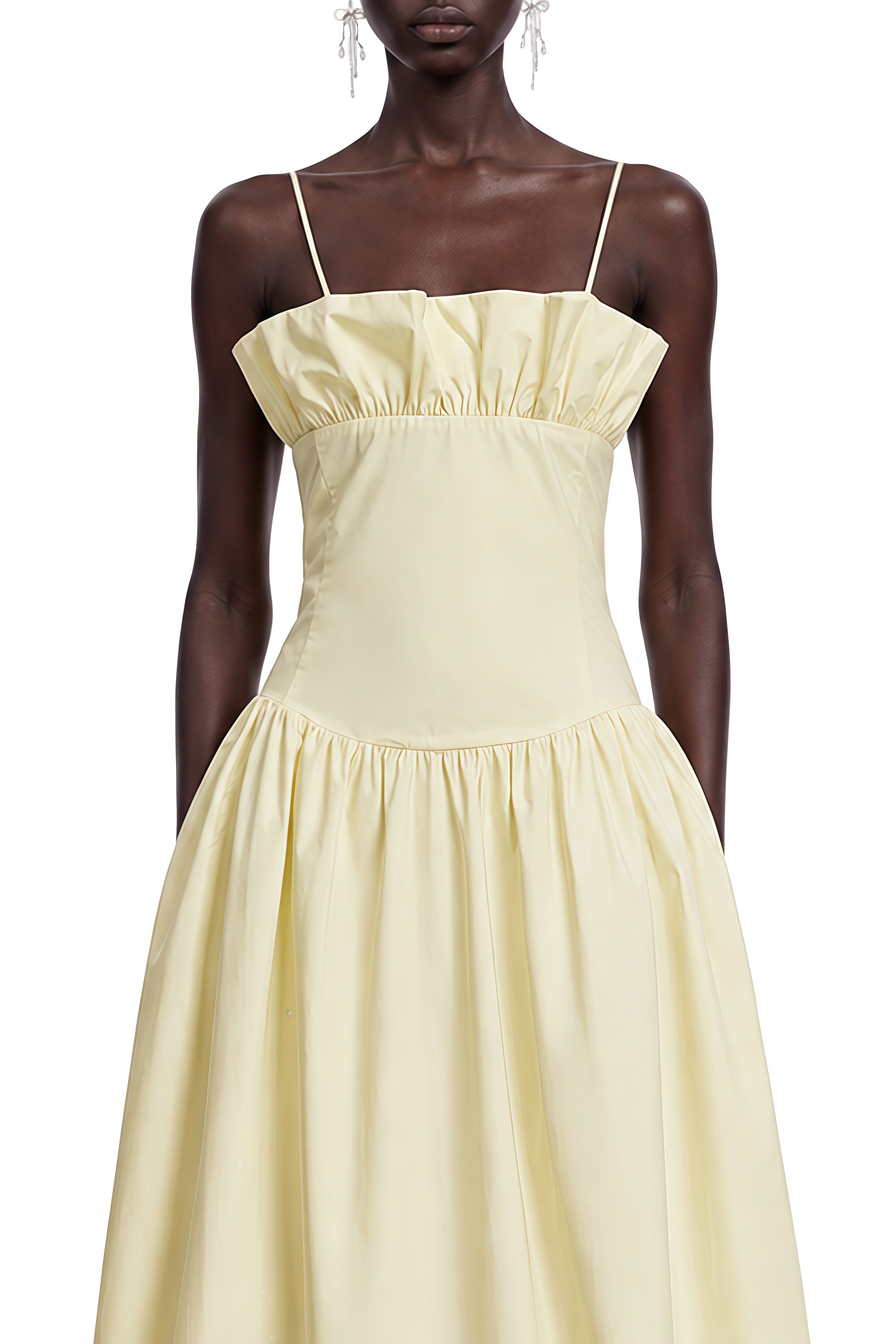 Serenity Lemon Sleeveless Ruffled Maxi Dress