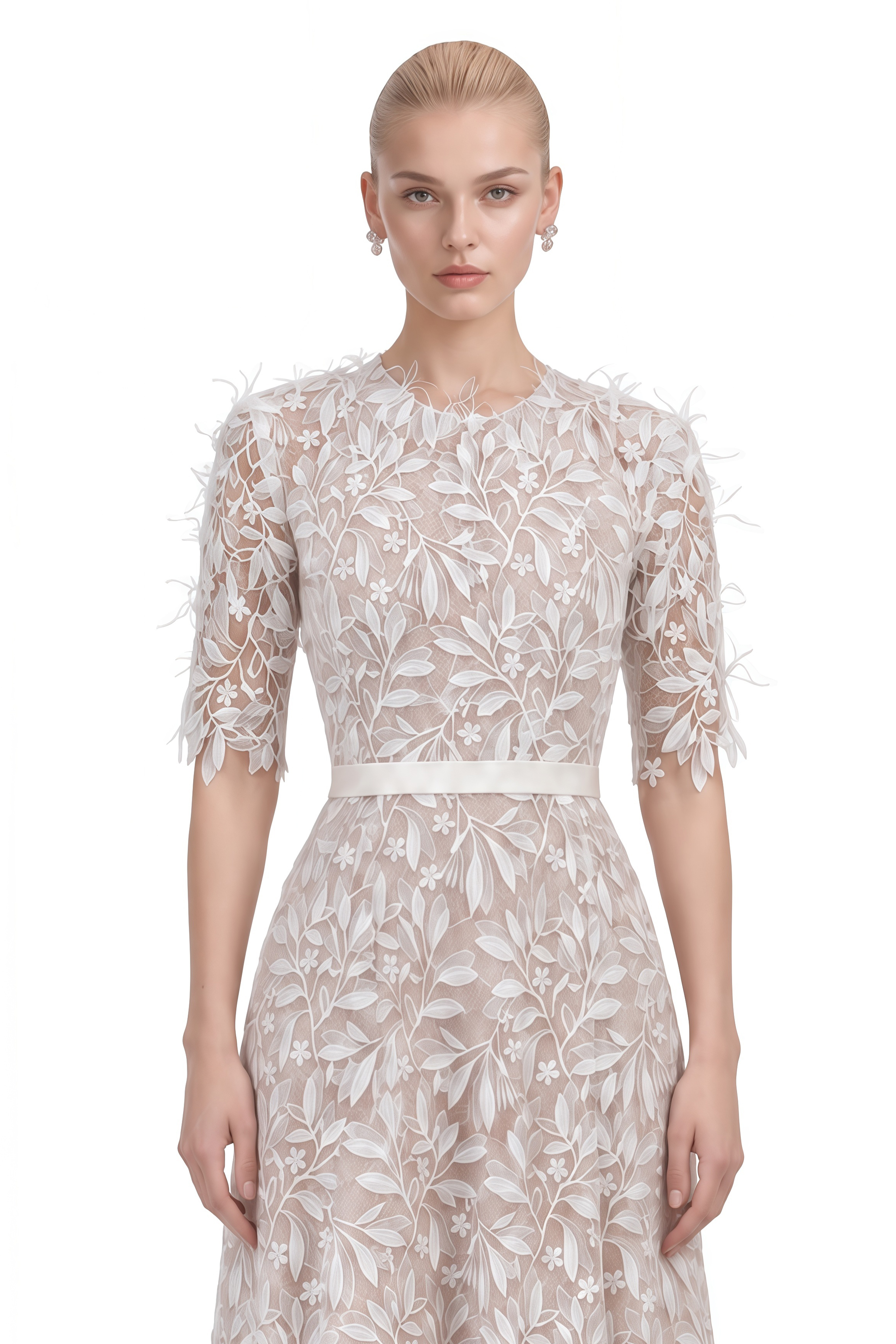 Stella White Floral Embroidered Maxi Dress
