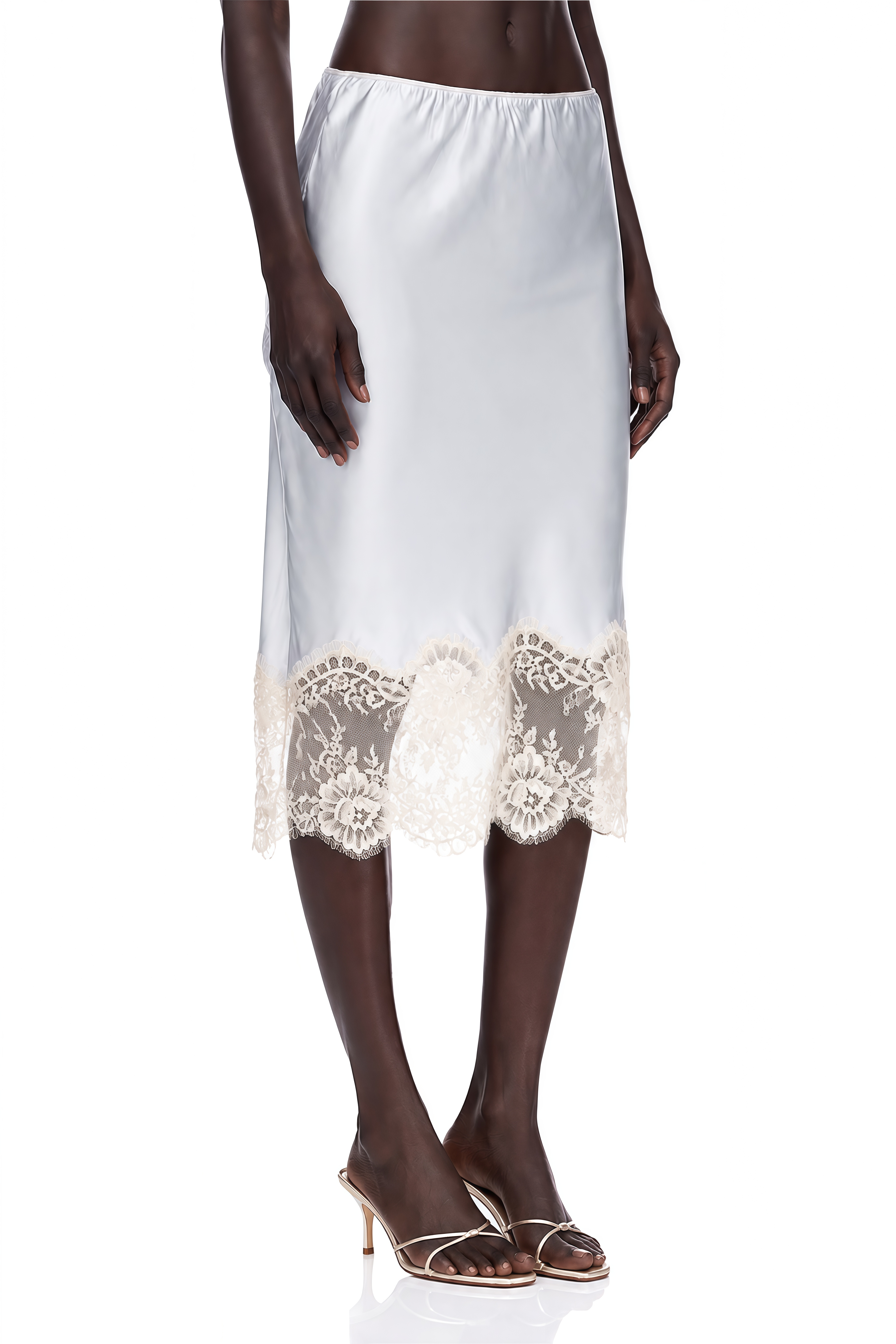 Zephyra Light Blue Sleeveless Lace Top & Skirt Set