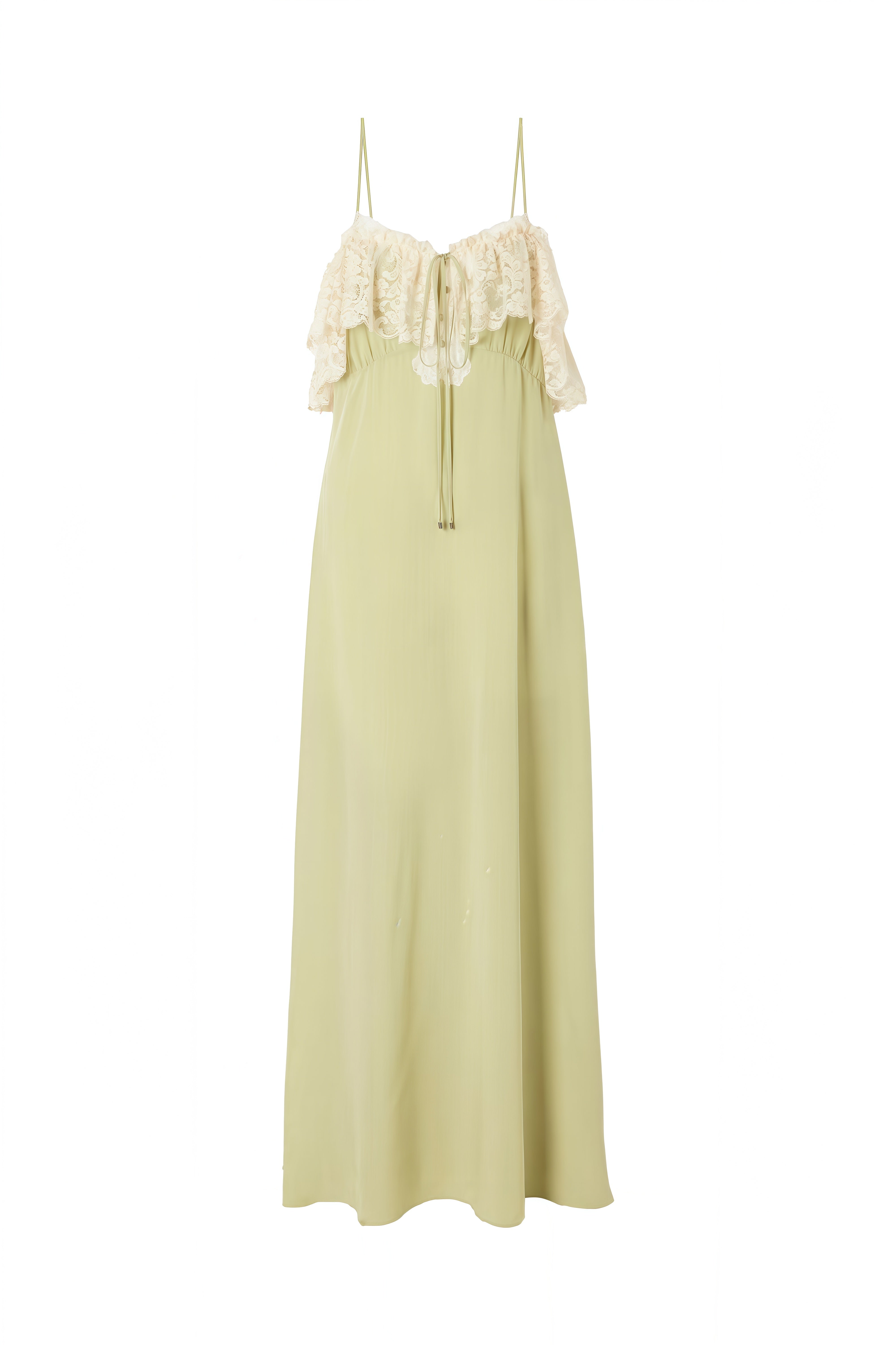 Audrey Green Sleeveless Lace Maxi Dress