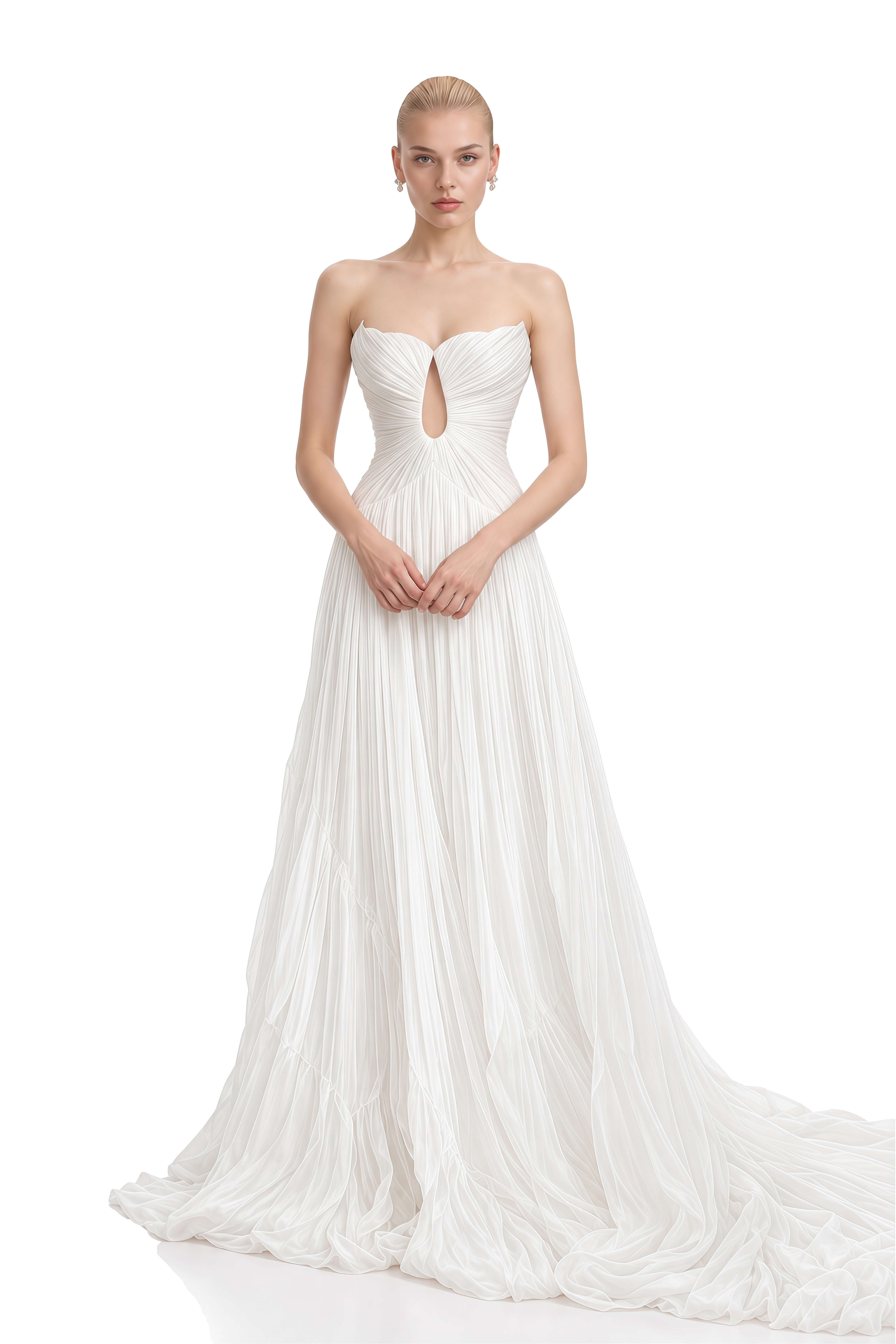 Helena White Strapless Cut-Out Maxi Dress