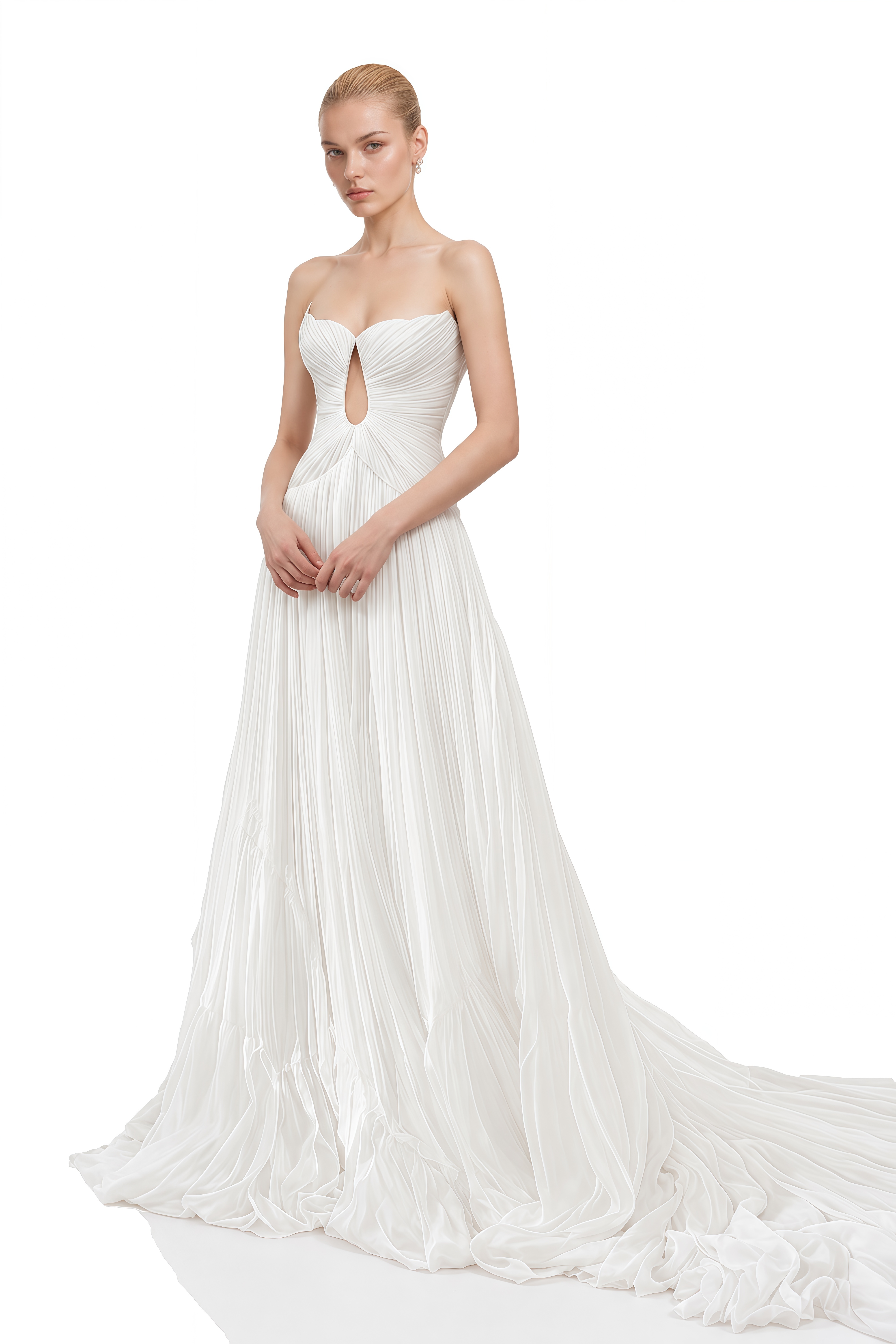 Helena White Strapless Cut-Out Maxi Dress