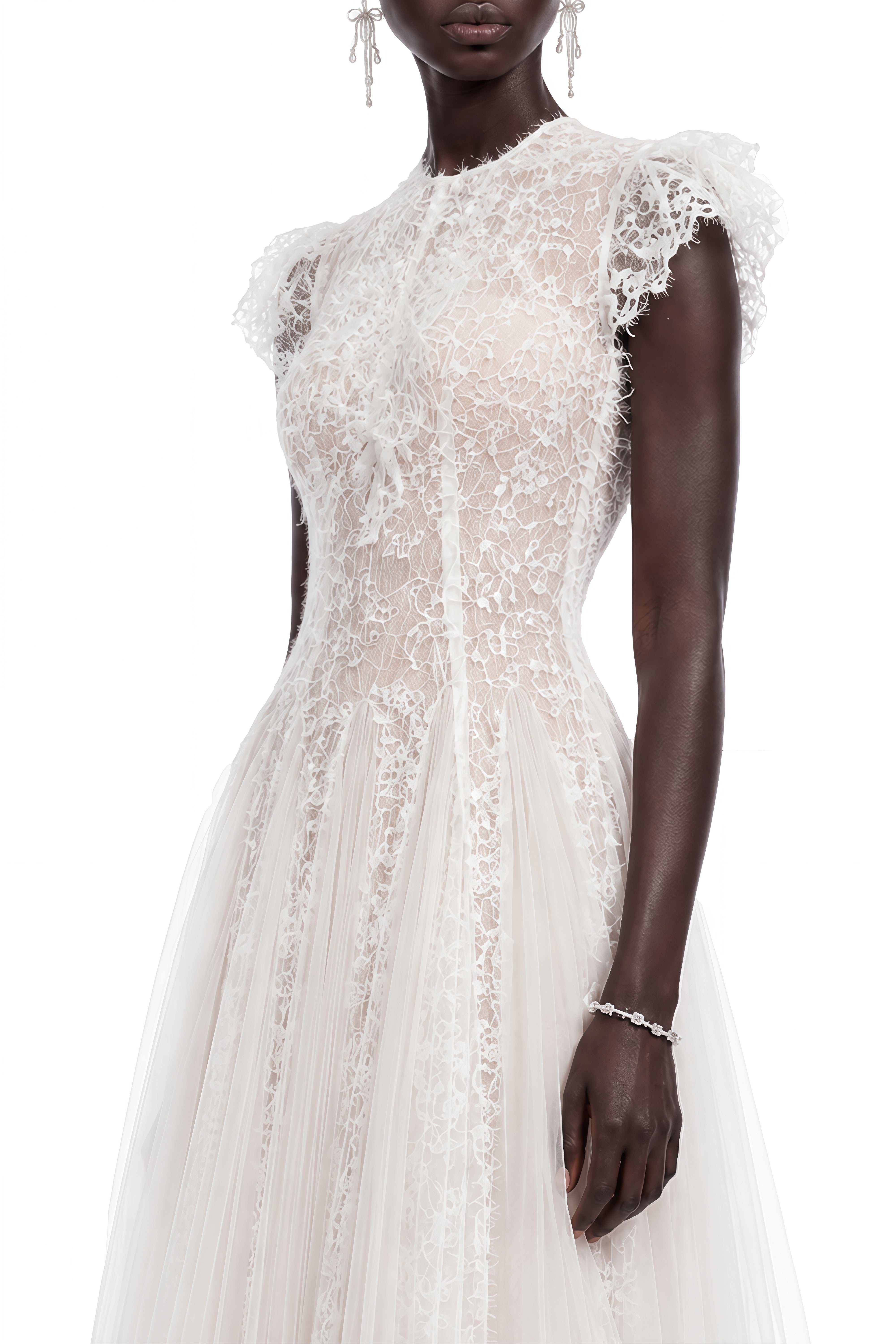 Althea White Floral Embroidered Midi Dress