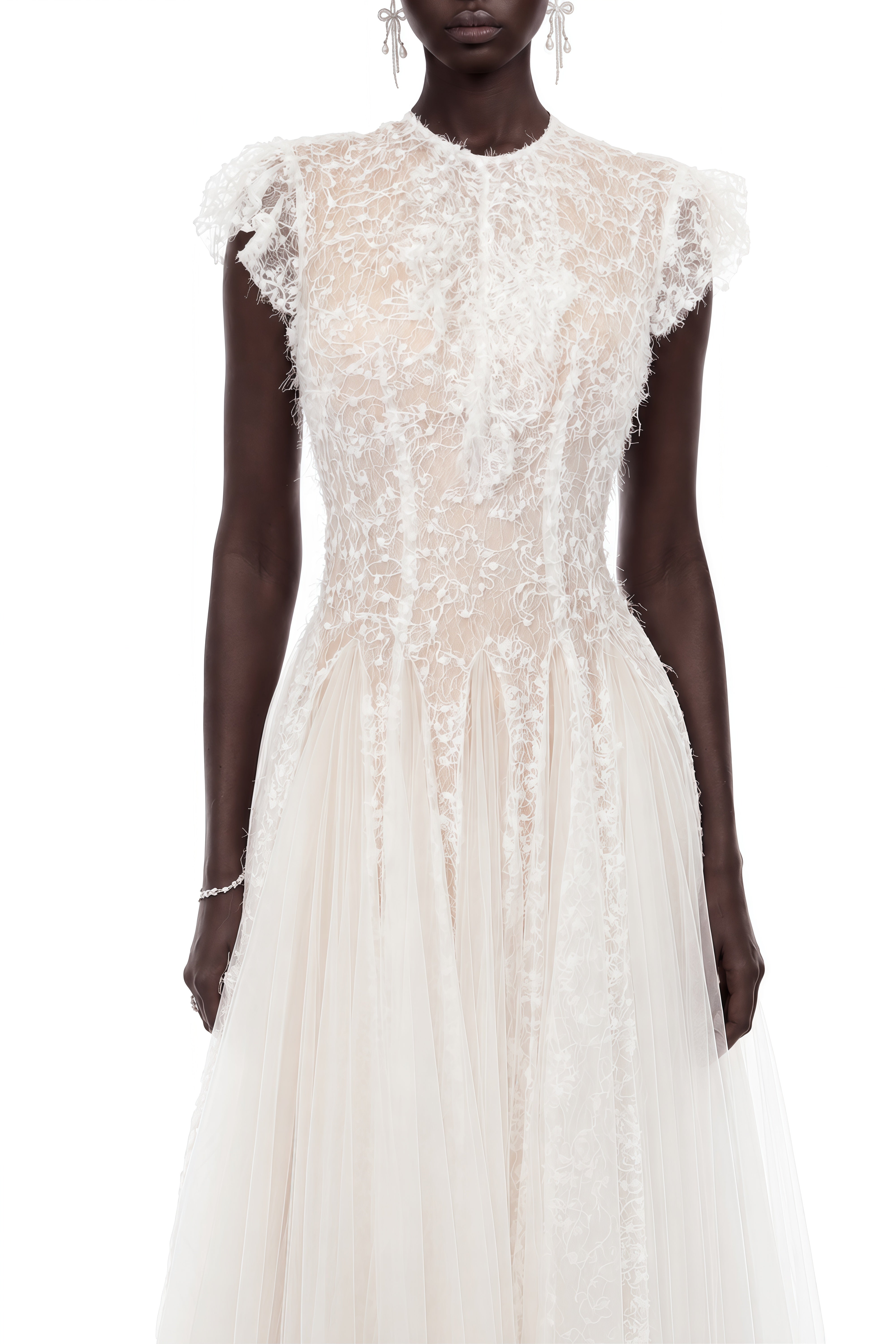 Althea White Floral Embroidered Midi Dress