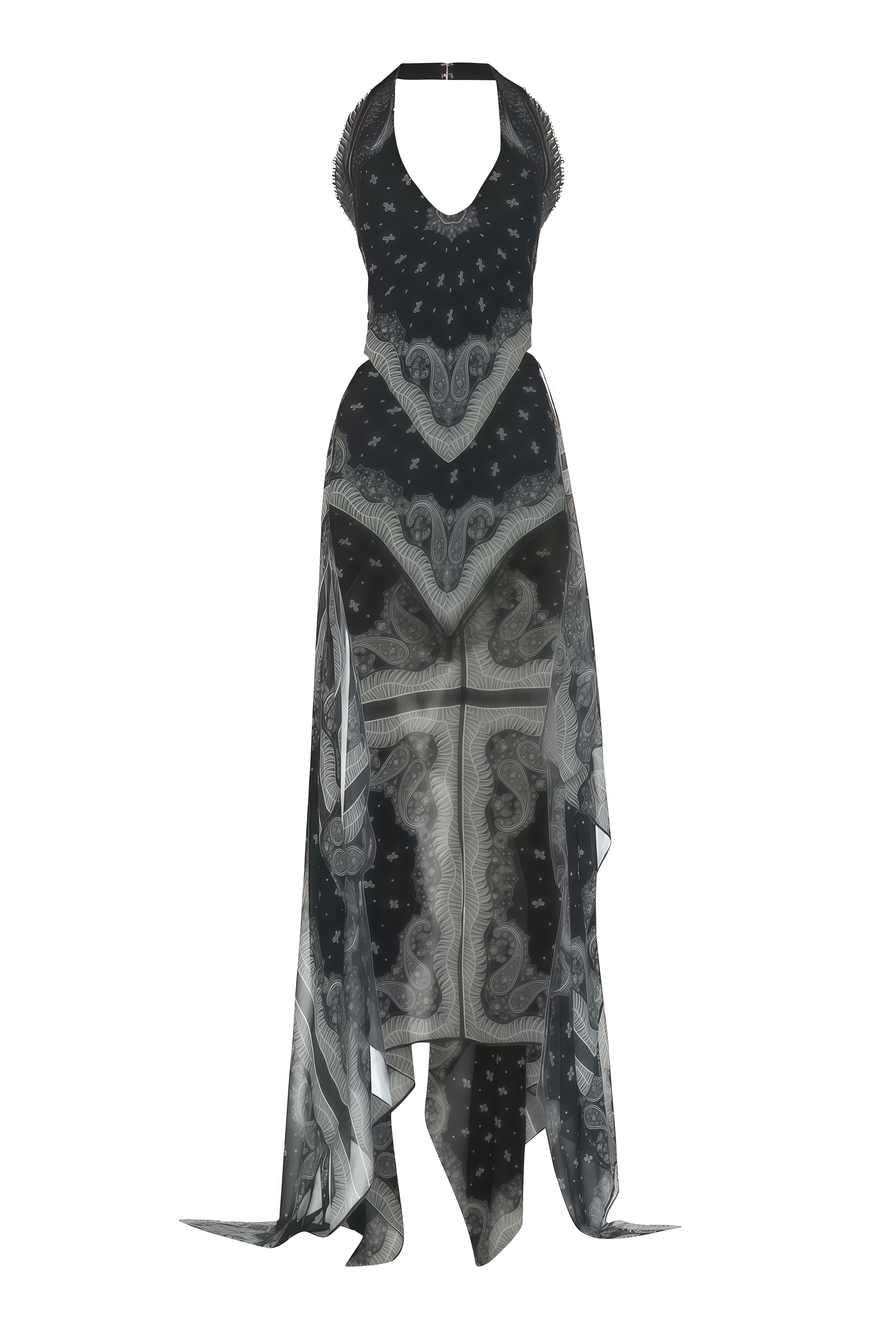 Aurelia Black Halterneck Lace Mini Dress