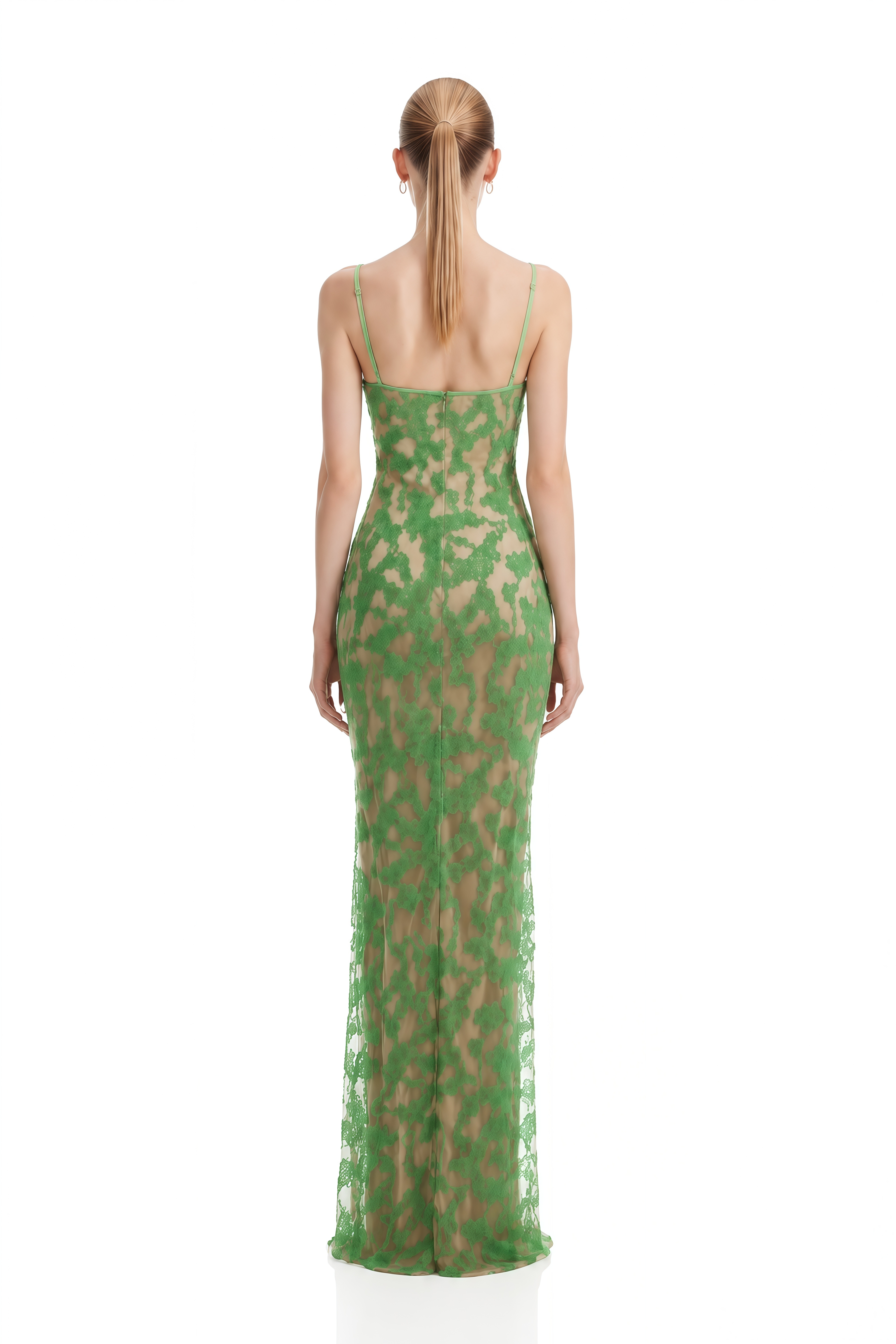 Eulalia Green Sleeveless Embellished Maxi Dress