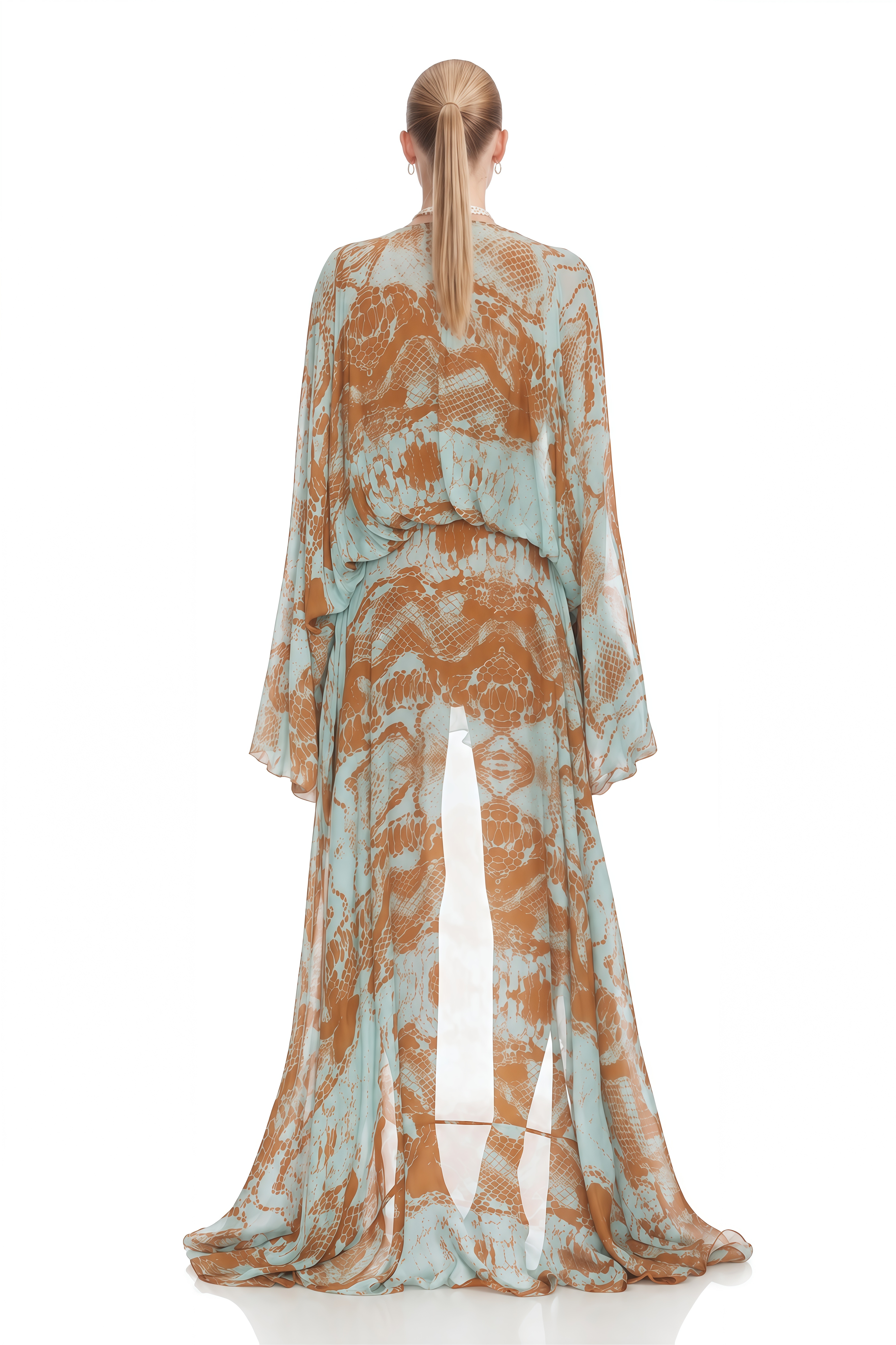 Vesper Green High-Low Draped Maxi Dress