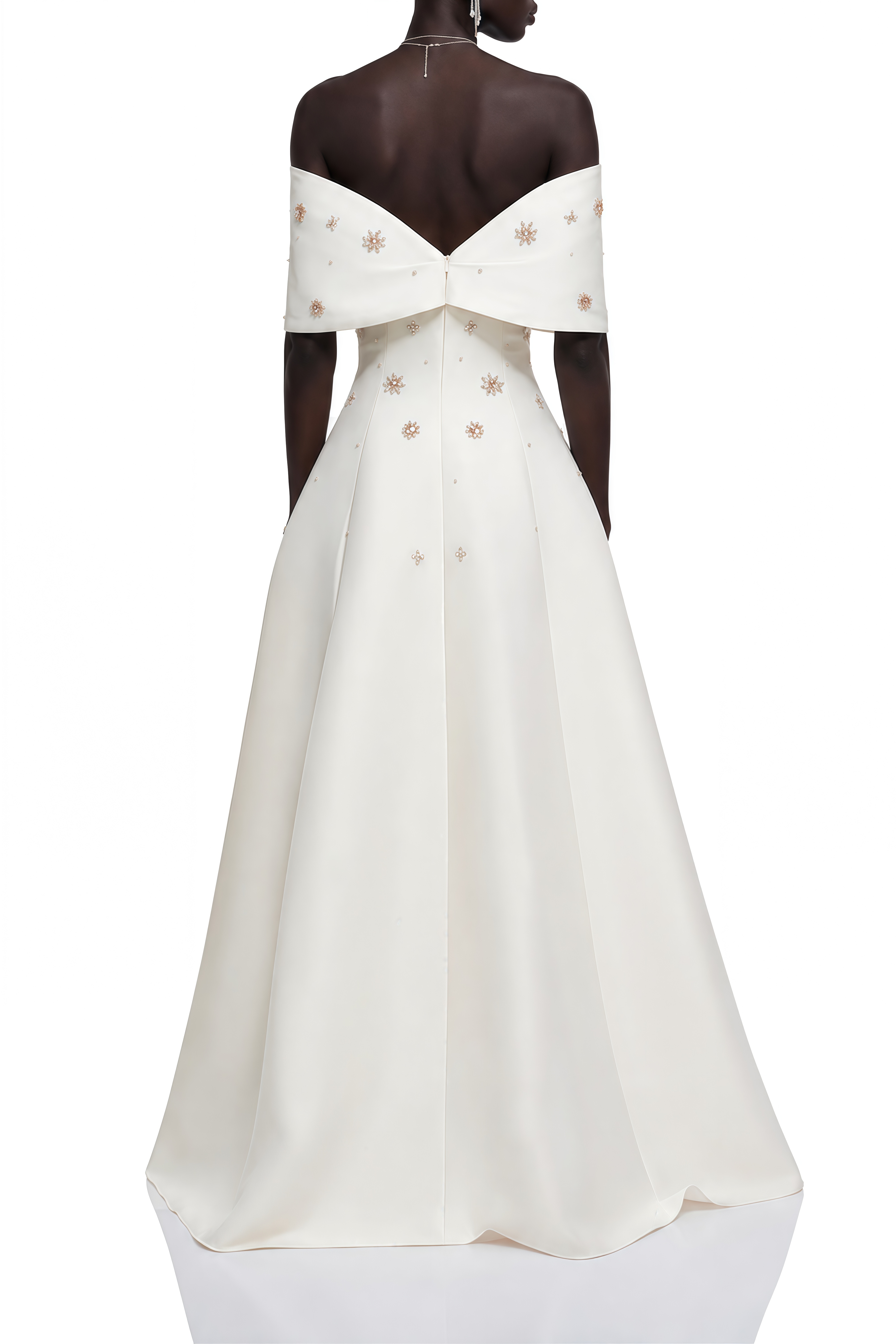 Ivy White Off Shoulder A-Line Maxi Dress
