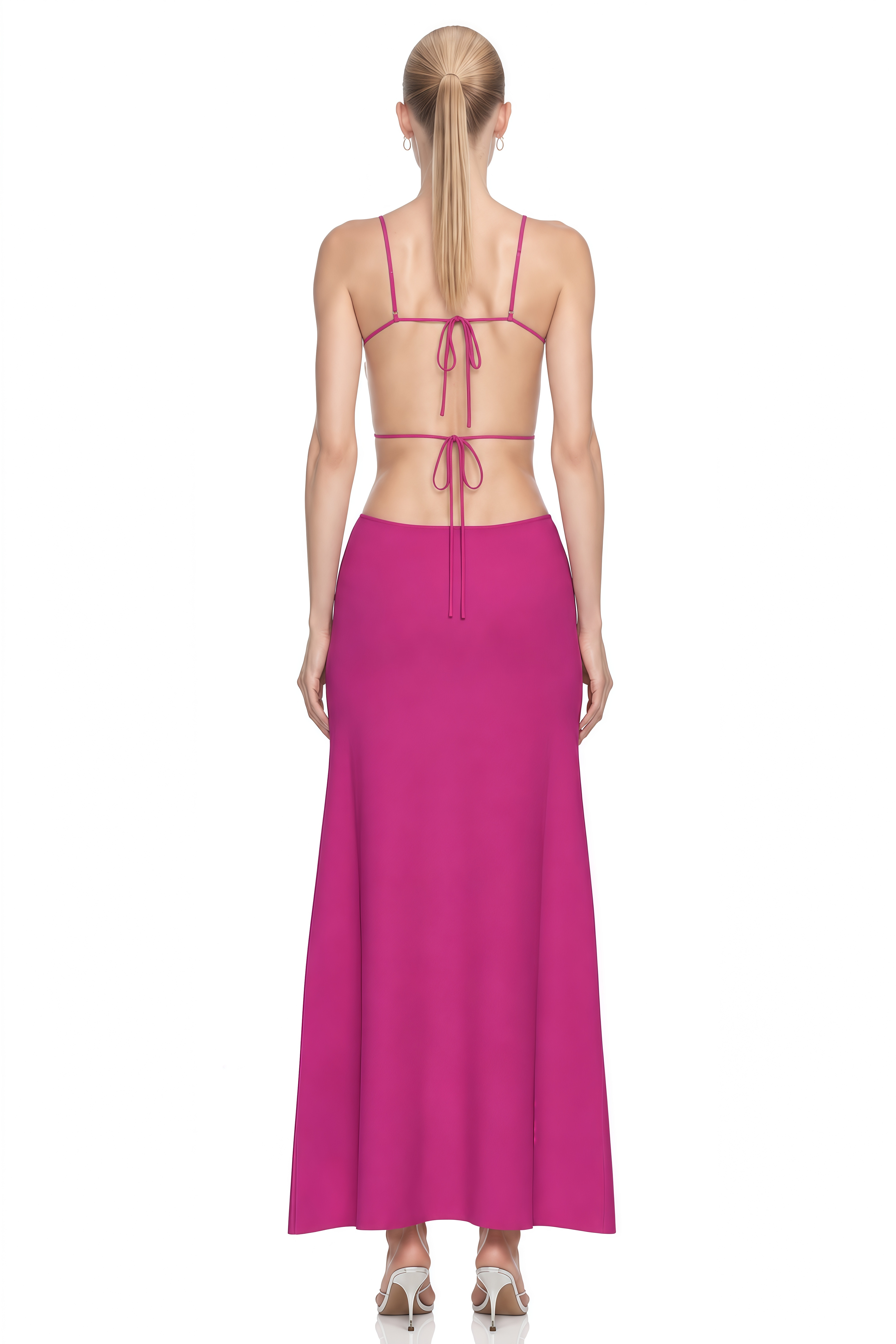 Iris Pink Sleeveless Cut-Out Maxi Dress