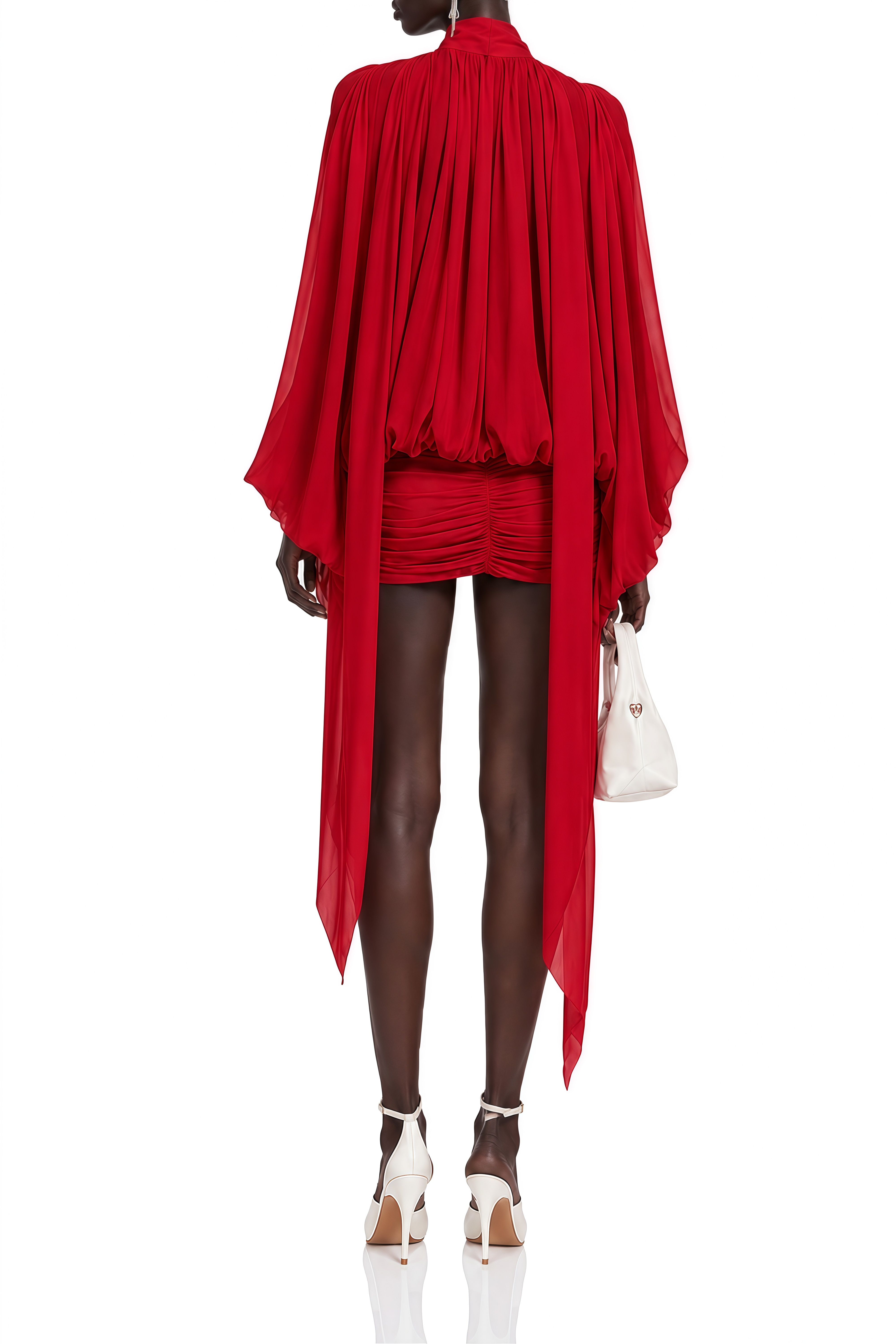 Juliet Red Turtleneck Long Sleeves Mini Dress
