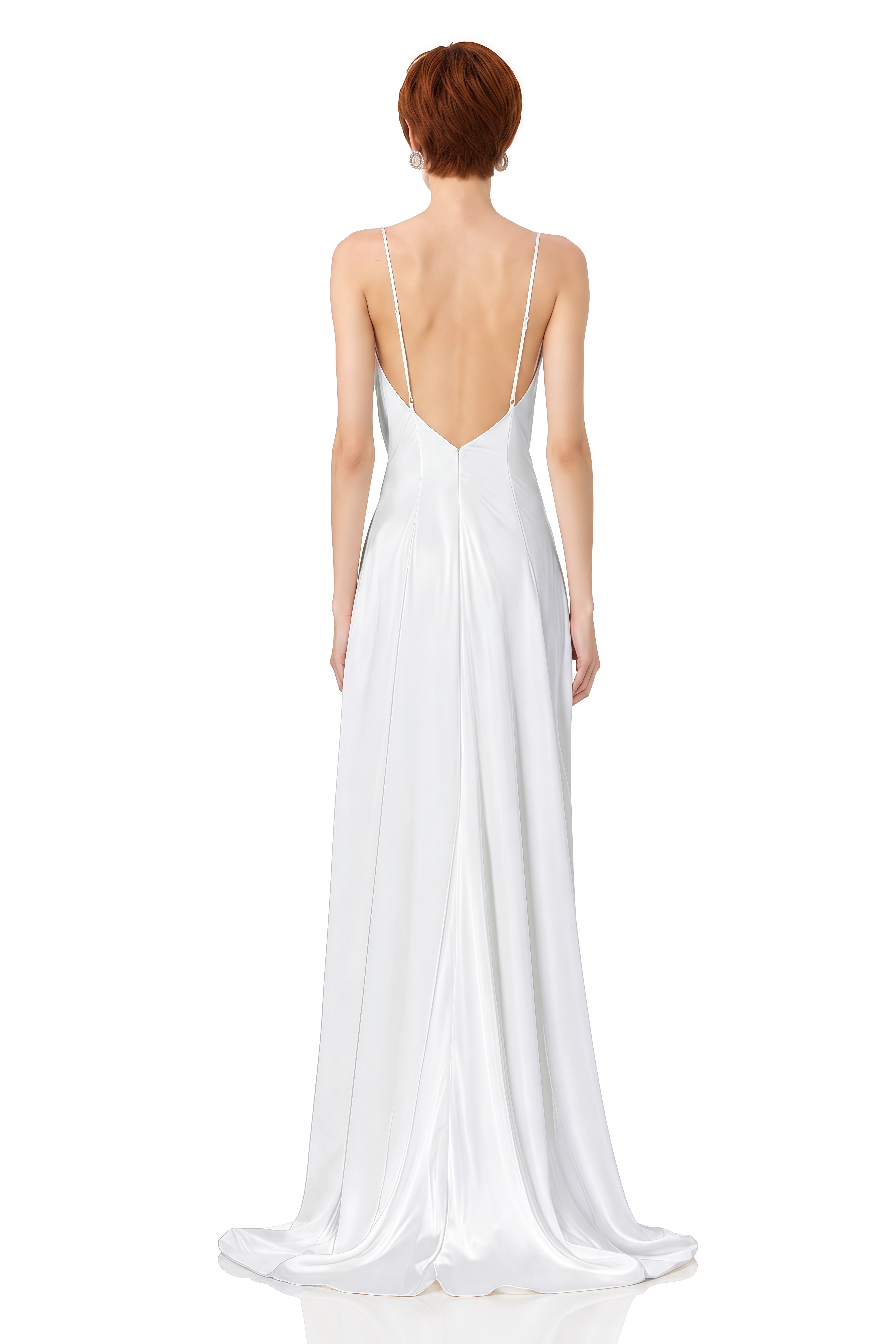 Luna White Cowl Neck Asymmetrical Maxi Dress