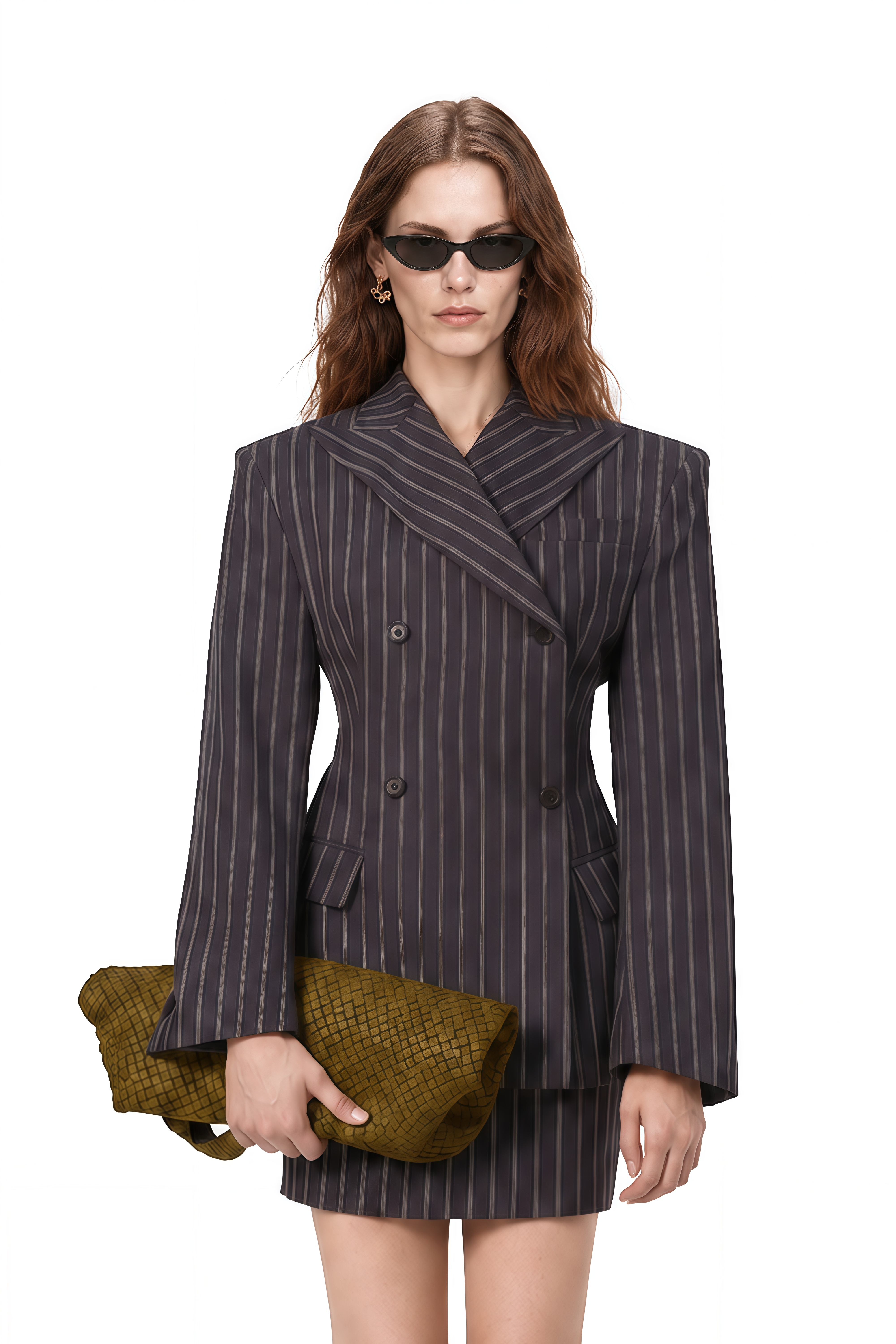 Margaux Blue Long Sleeves Striped Jacket