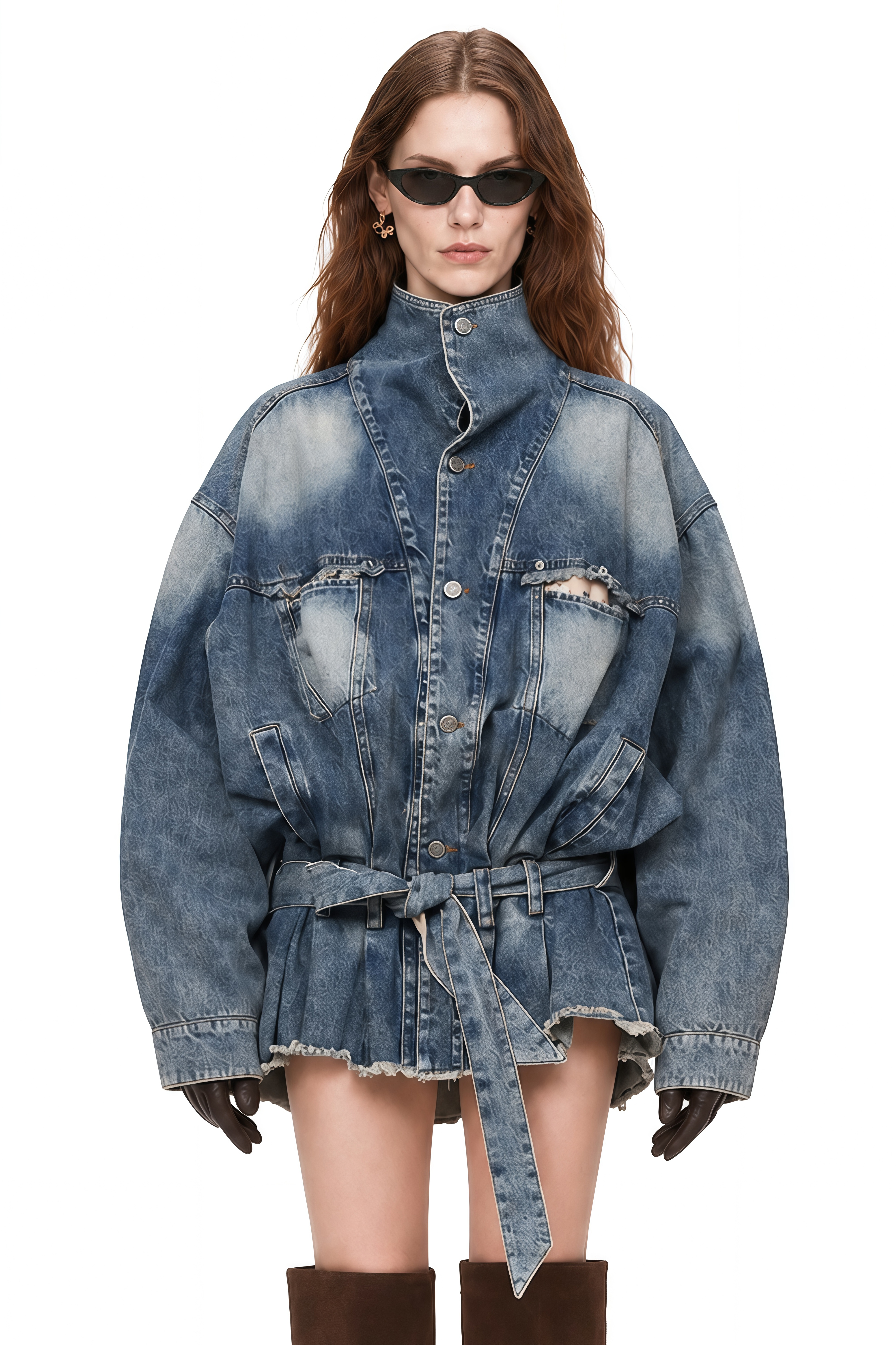 Coralie Blue Long Sleeves Denim Jacket 