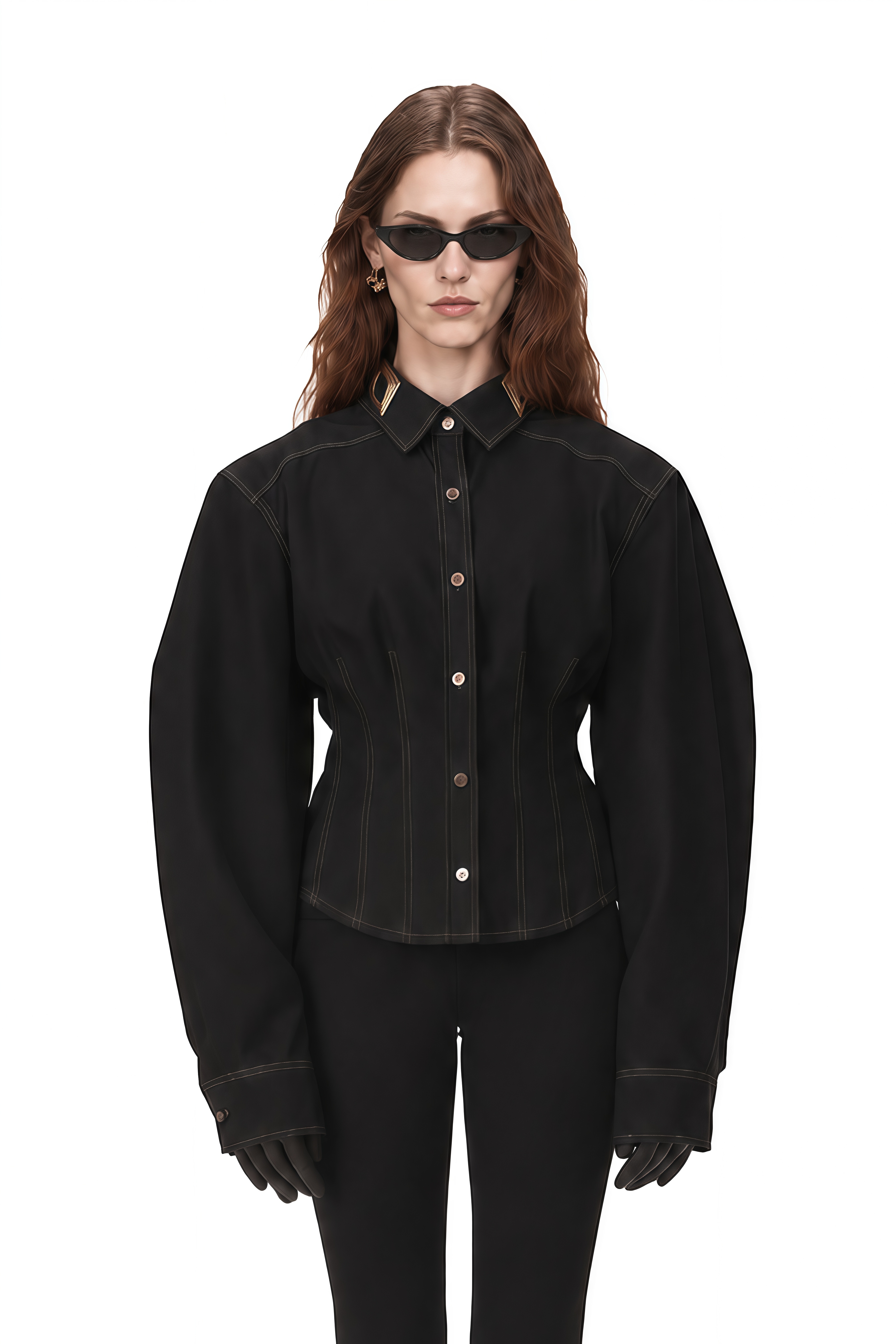 Manon Dark Blue Long Sleeves Denim Coat