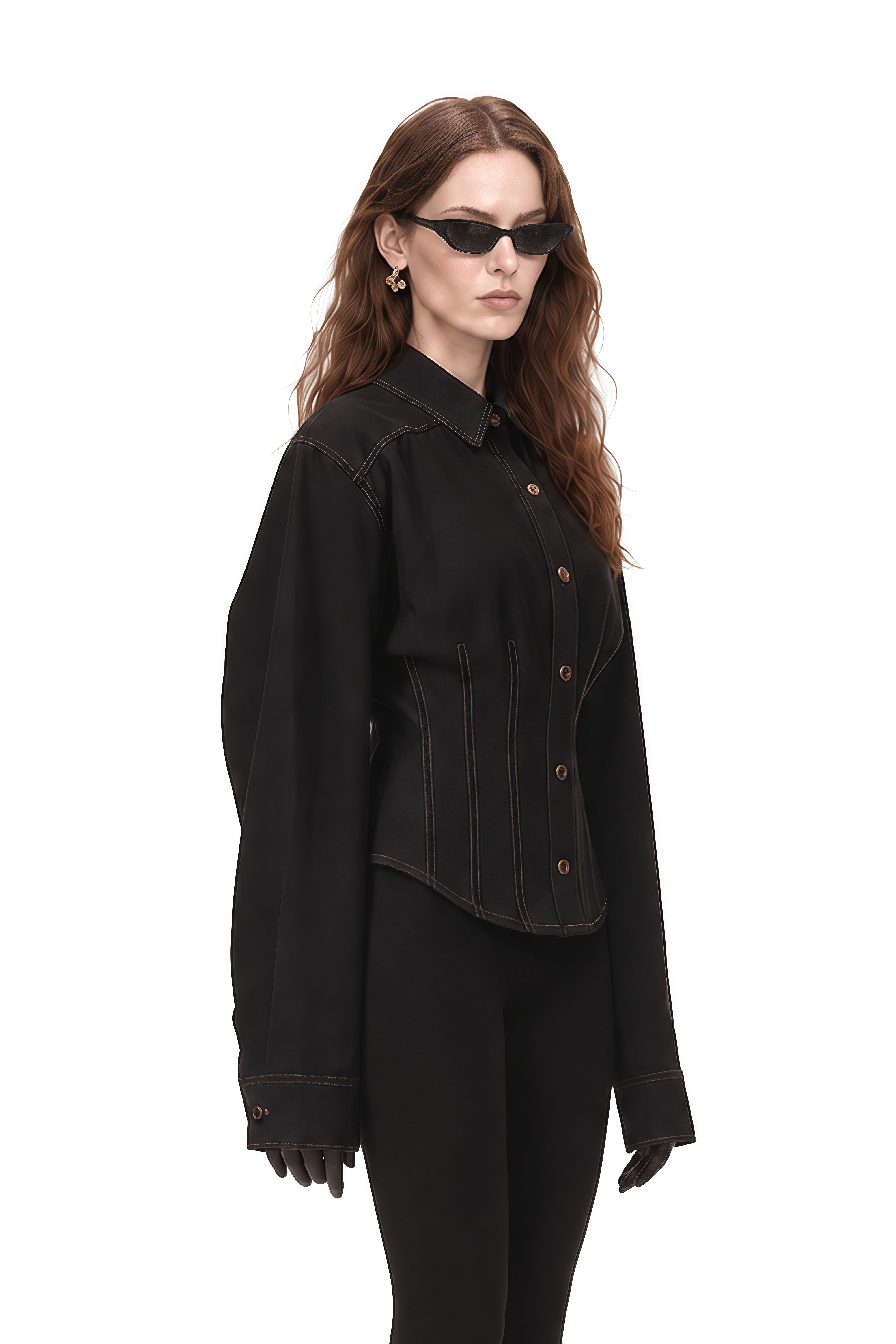 Manon Dark Blue Long Sleeves Denim Coat