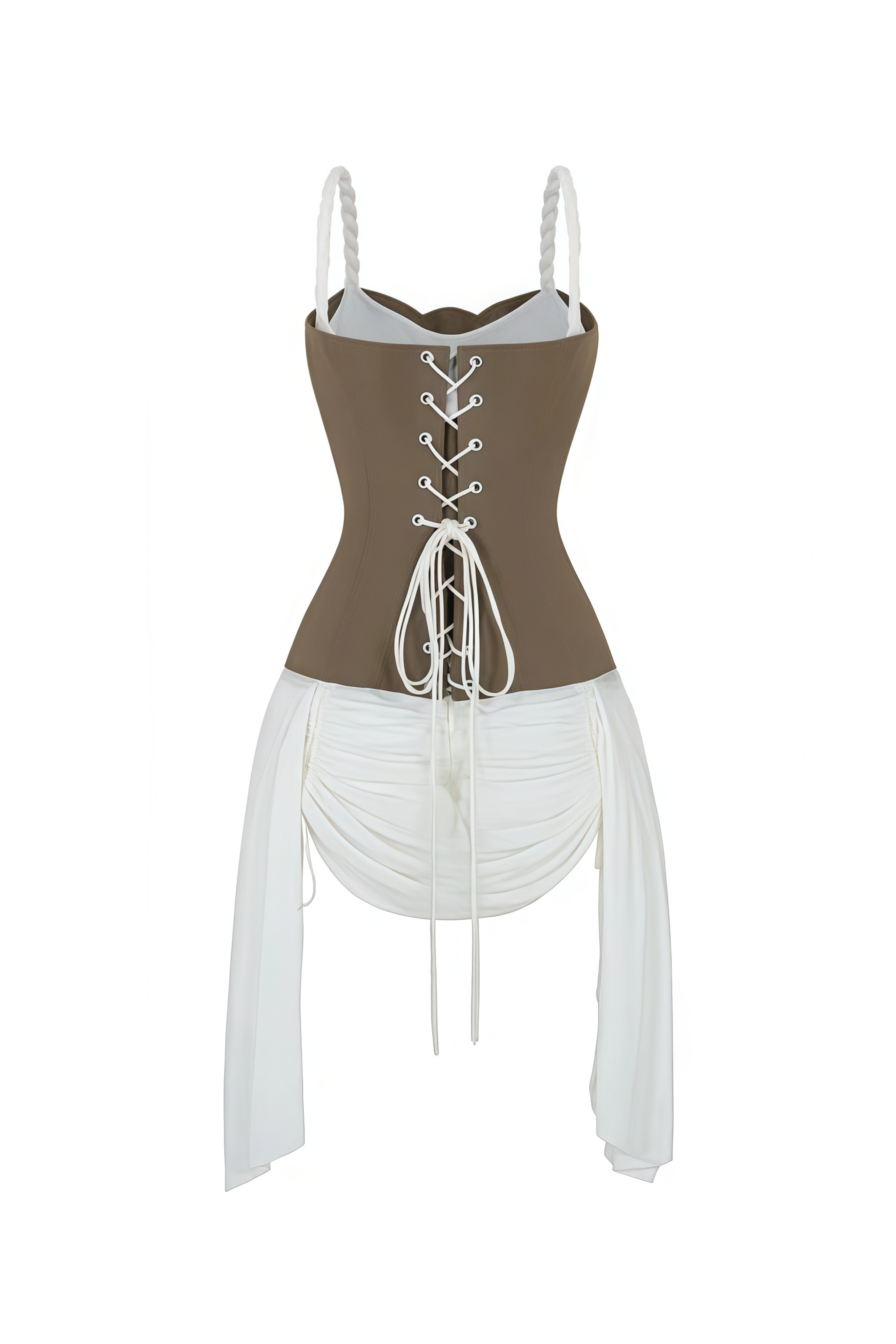 Mildred Brown Bustier Panel Mini Dress