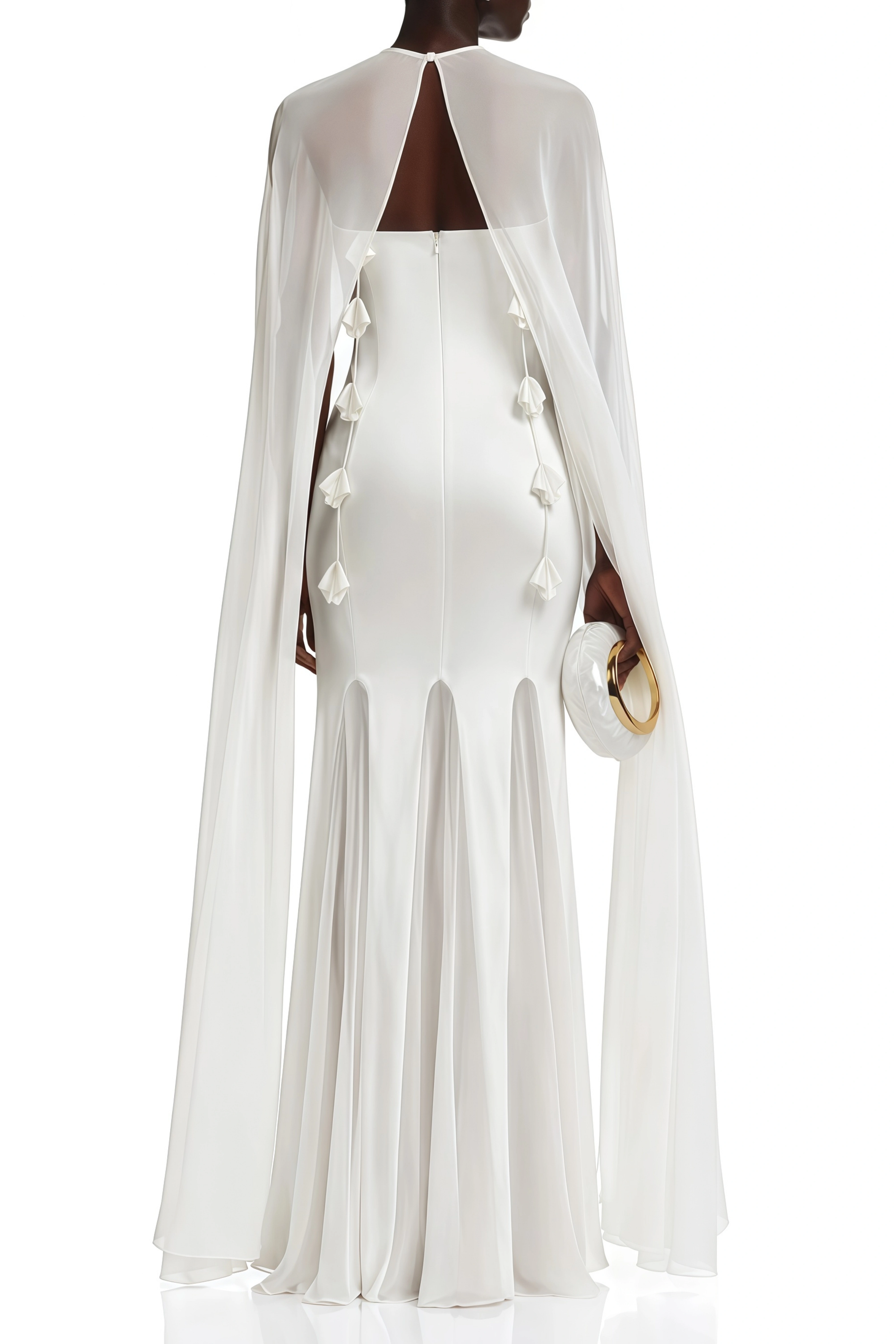 Viola White Sleeveless Asymmetrical Maxi Dress