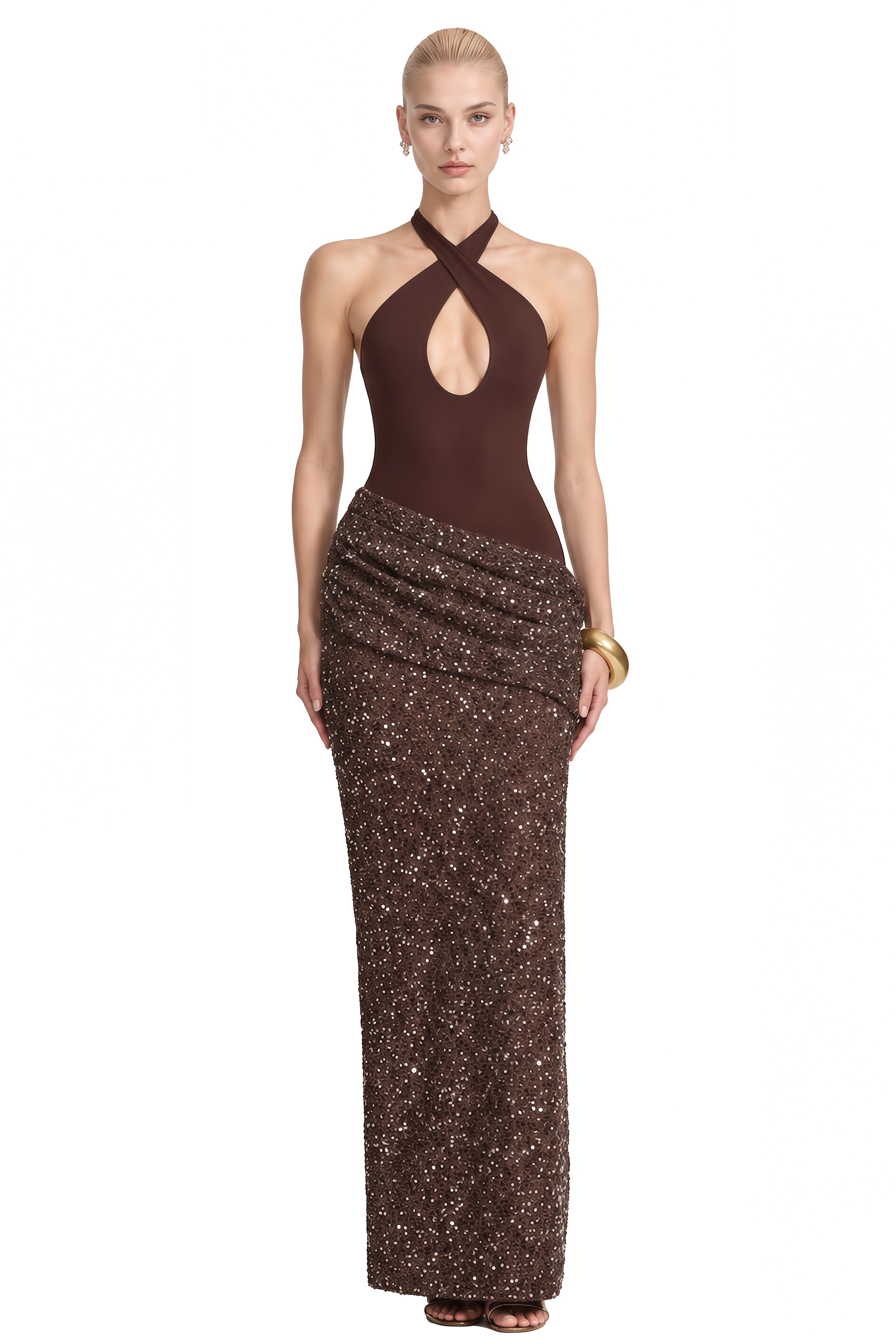 Emerson Brown Halterneck Sequin Maxi Dress