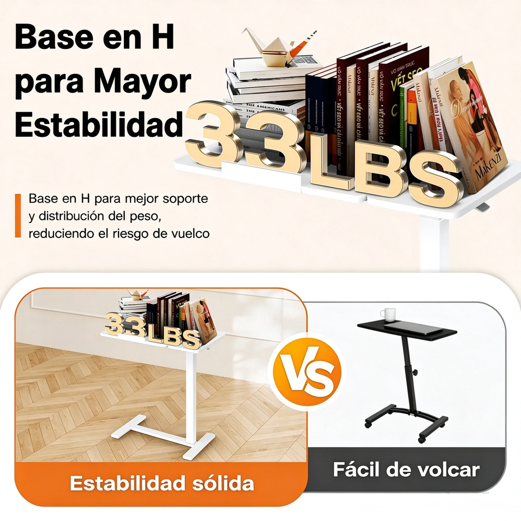 Mesa auxiliar ajustable con ruedas para colocar sobre la cama; escritorio móvil y versátil para portátil con bandeja inclinable y altura regulable.