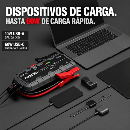 Arrancador de Batería NOCO Boost Portátil de Alta Potencia para Motores de Gasolina y Diésel