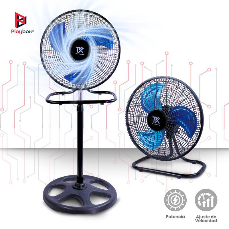 Ventilador 18" con Pedestal 3 en 1 Premium Silencioso con Velocidad Ajustable, Potencia Estable y Rejillas de ABS