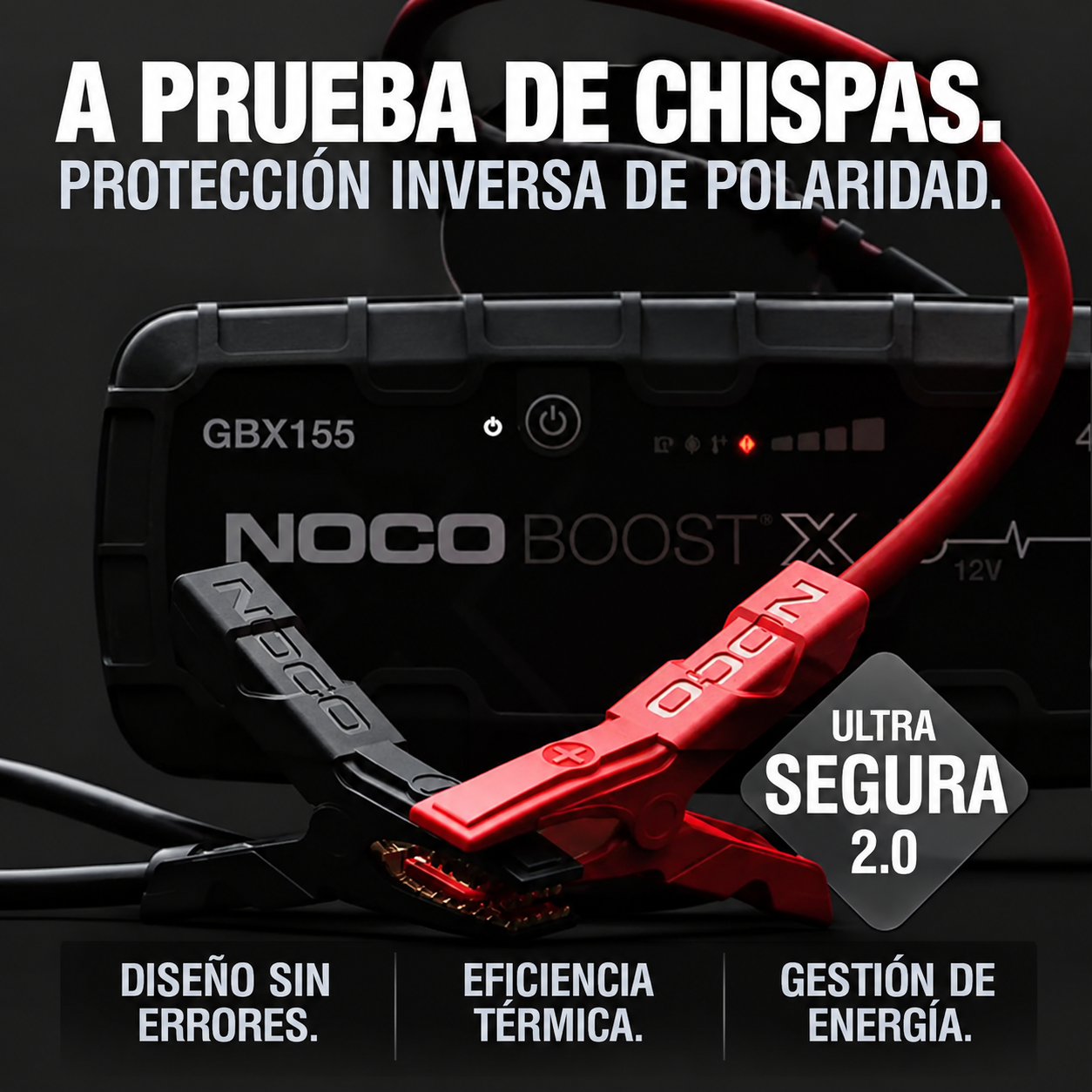 Arrancador de Batería NOCO Boost Portátil de Alta Potencia para Motores de Gasolina y Diésel