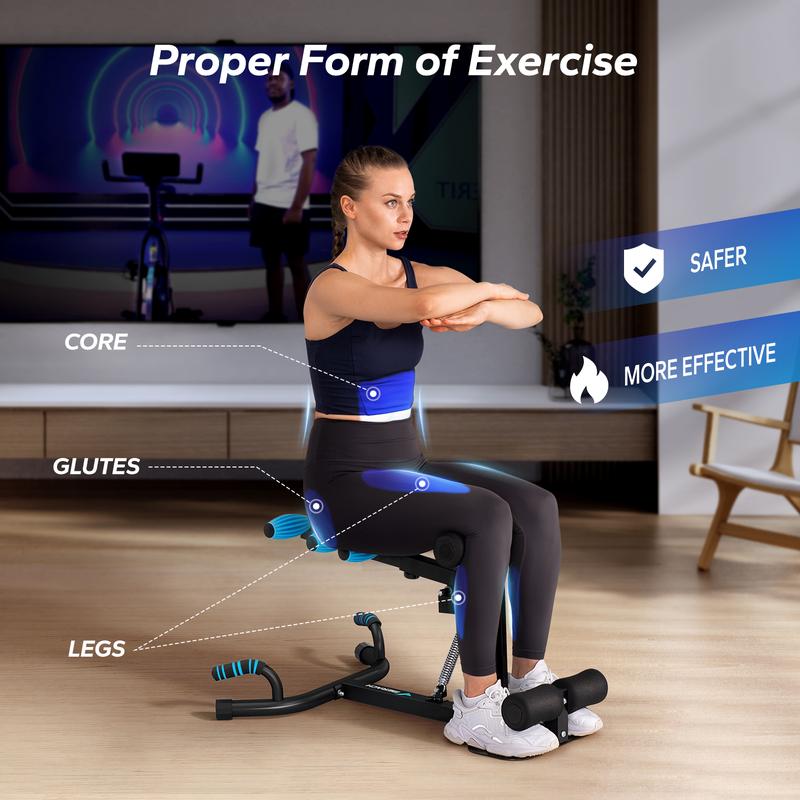 Máquina de sentadillas profundas Merach, máquina de glúteos ajustable para entrenamiento en gimnasio en casa, máquina de abdominales para desarrollar músculos y abdominales, banco abdominal, equipo de fitness para flexiones SpringStatements