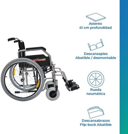 Silla de Ruedas Activ Xtreme ReActiv, Brazos FlipUp y Descansapies Desmontables/Abatibles, R8x2", Rin Aluminio R24x1.75" Neum, T. Nylon, Lodo (Negro)
