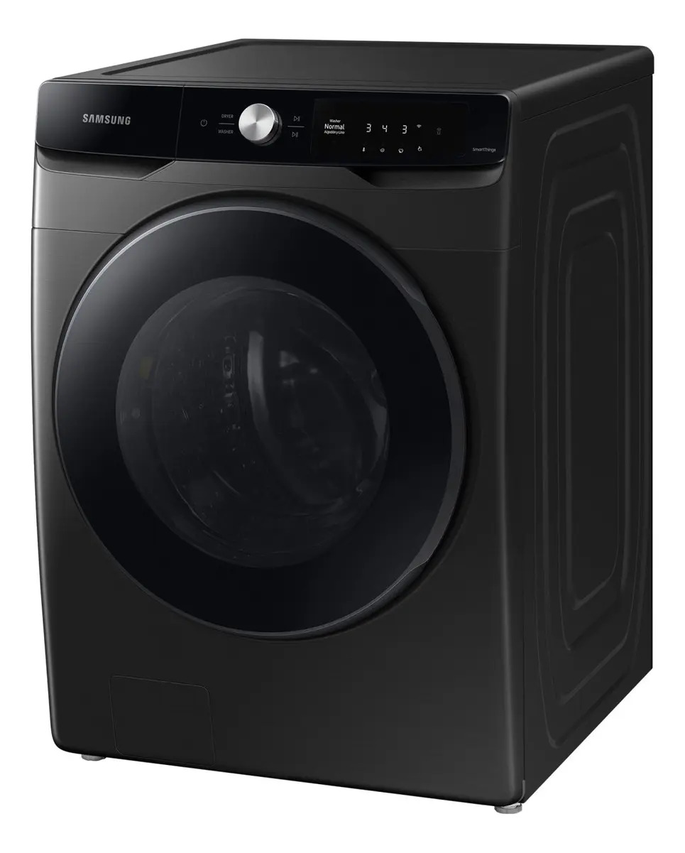 Lavadora Samsung Con Panel Multicontrol, 22kg Wf22c6400av Color Negro