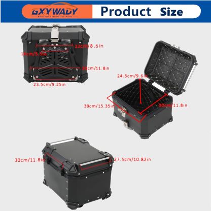 GXYWADY - Carcasa superior para motocicleta, 55L-X, color plata, aleación de aluminio, caja trasera para motocicleta, con espacio amplio y aspecto fresco, caja trasera para maletero de motocicleta,