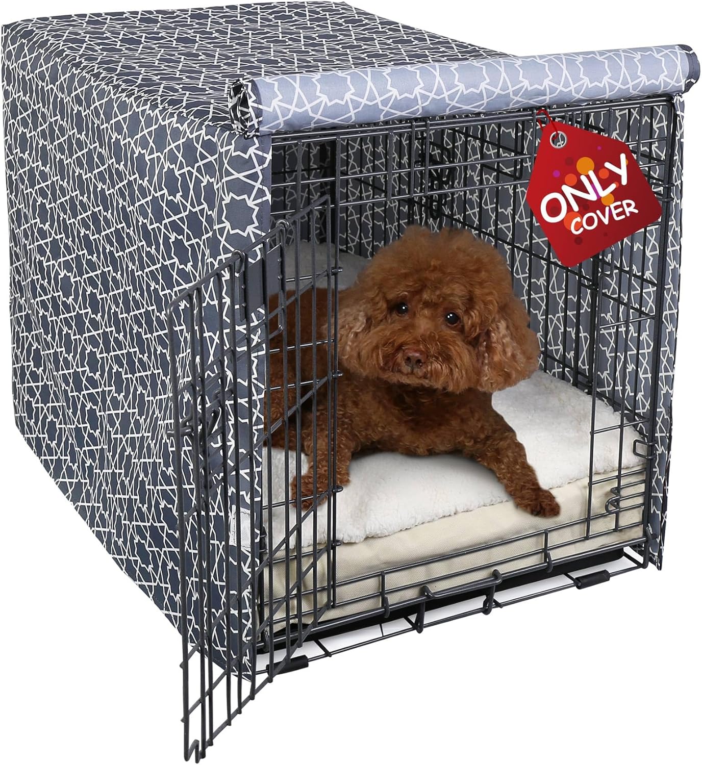 Explore Land Funda para jaula de perro de 42 pulgadas, funda de poliéster duradera para perrera de mascotas, ajuste universal para jaula de perro de alambre 1 (negro)