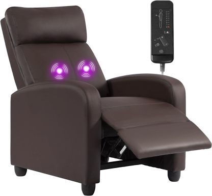 Silla reclinable para sala de estar, sala de cine en casa, sofá individual Winback, sillón reclinable de masaje, silla de lectura, silla reclinable moderna, fácil descanso con respaldo acolchado de tela (tela beige)