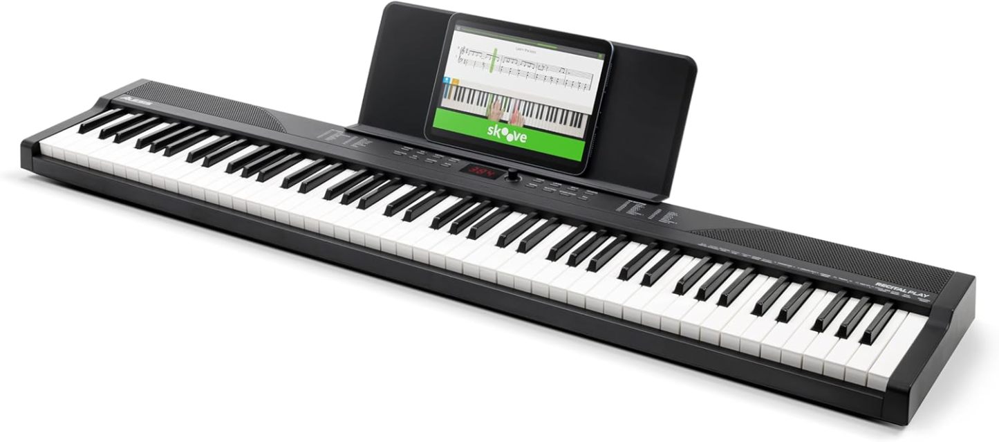 Alesis Melody 61 - Piano eléctrico con 61 teclas, Teclado Musical con altavoces, audífonos, micrófono, soporte para piano, atril y taburete