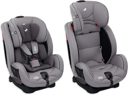 Joie Stages Autoasientos para Bebe - Asiento para Bebe Carro - Grow Together hasta 8 Años - Reversibe - Sistema contra Impactos Lateralesy de Reclinado - Booster Car Seat - Silla para Bebé Auto (Gris)